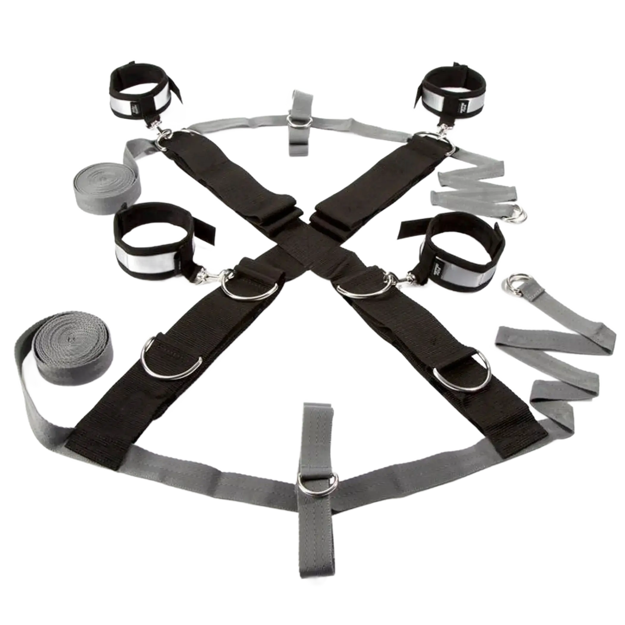 FIFTY SHADES KEEP STILL OVER THE BED CROSS RESTRAINT SILVER Love Honey
