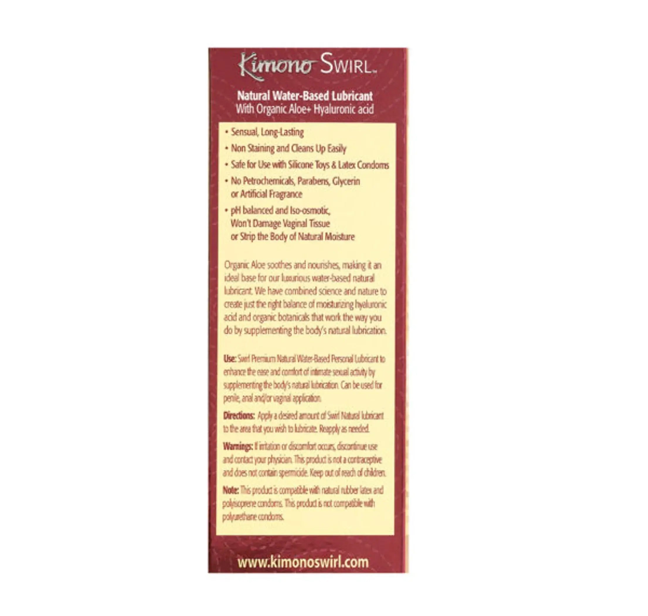 Kimono Swirl Natural Lubricant 3.4 Fl Oz Paradise Products