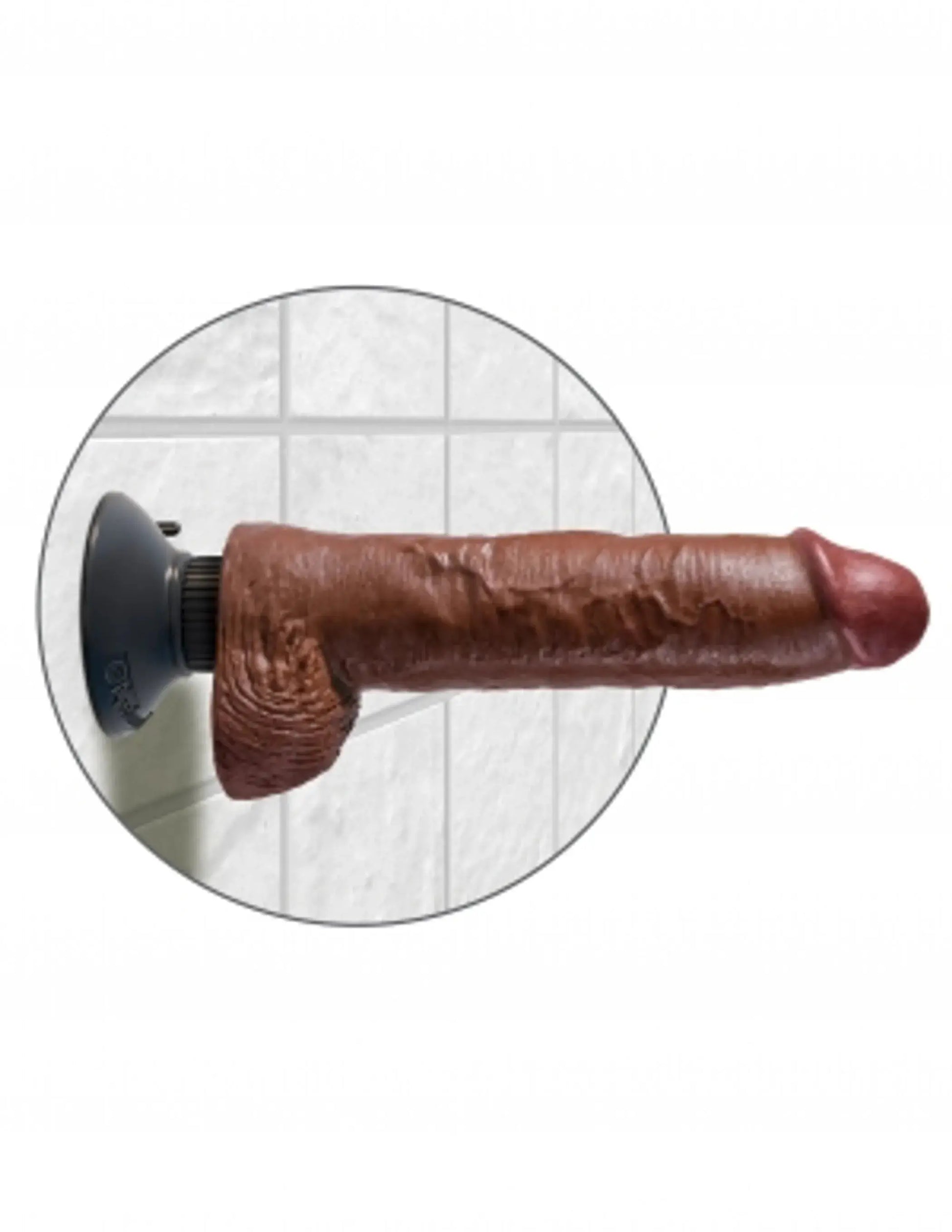 King Cock 10 Inch Vibrating Dildo With Balls Brown Pipedream Products