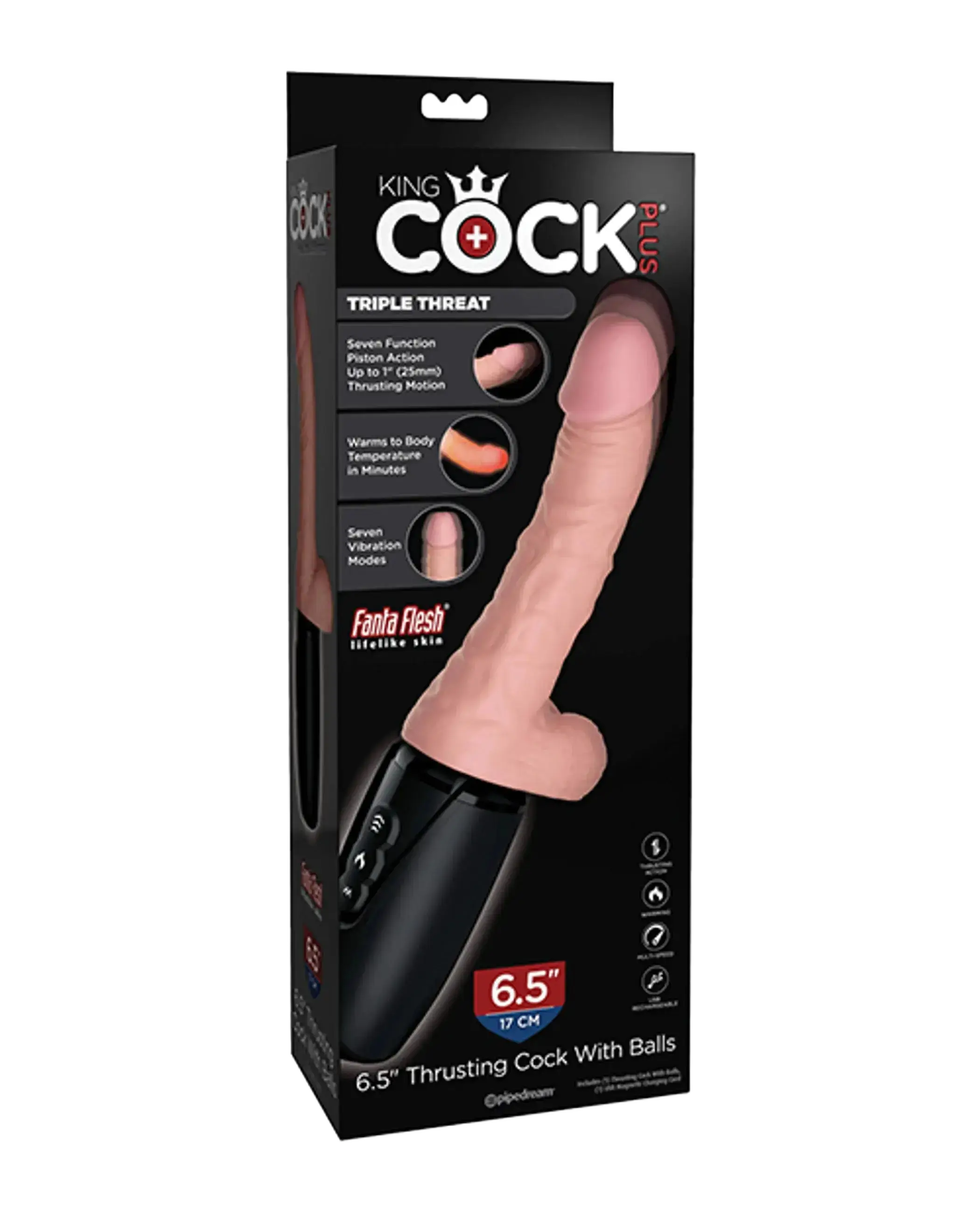 KING COCK PLUS 6.5 IN THRUSTING COCK W/ BALLS Pipedream Products