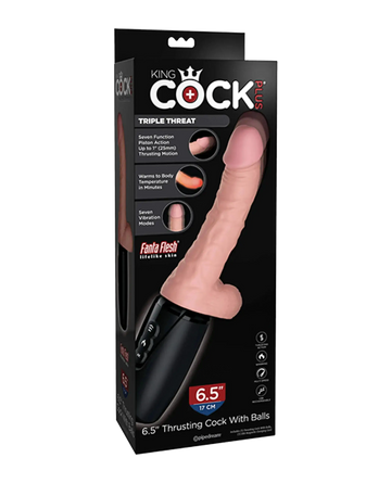 KING COCK PLUS 6.5 IN THRUSTING COCK W/ BALLS Pipedream Products