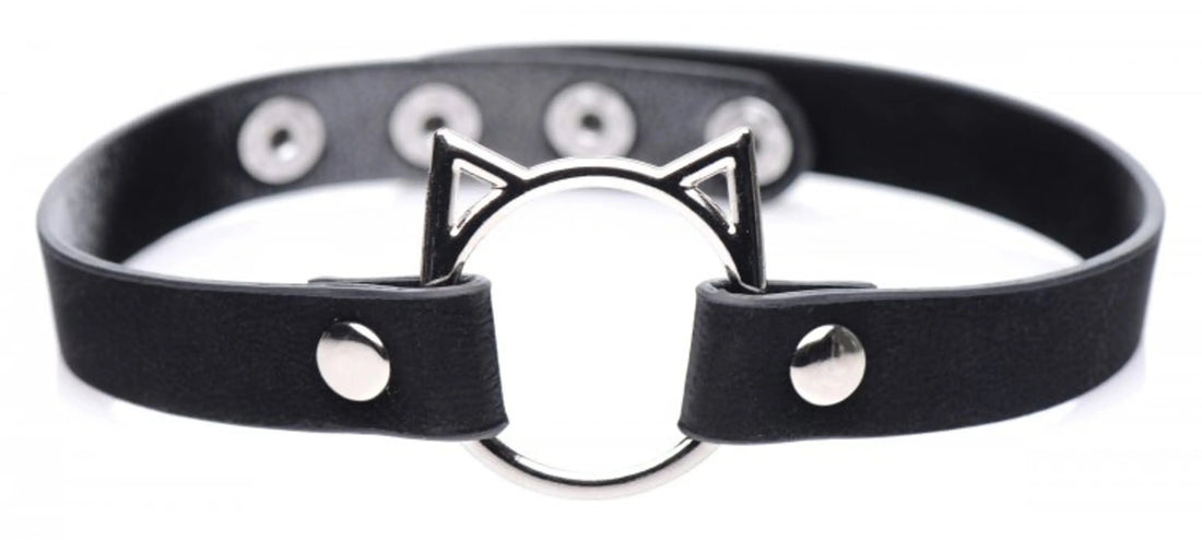 MASTER SERIES KINKY KITTY RING SLIM CHOKER BLACK XR Brands