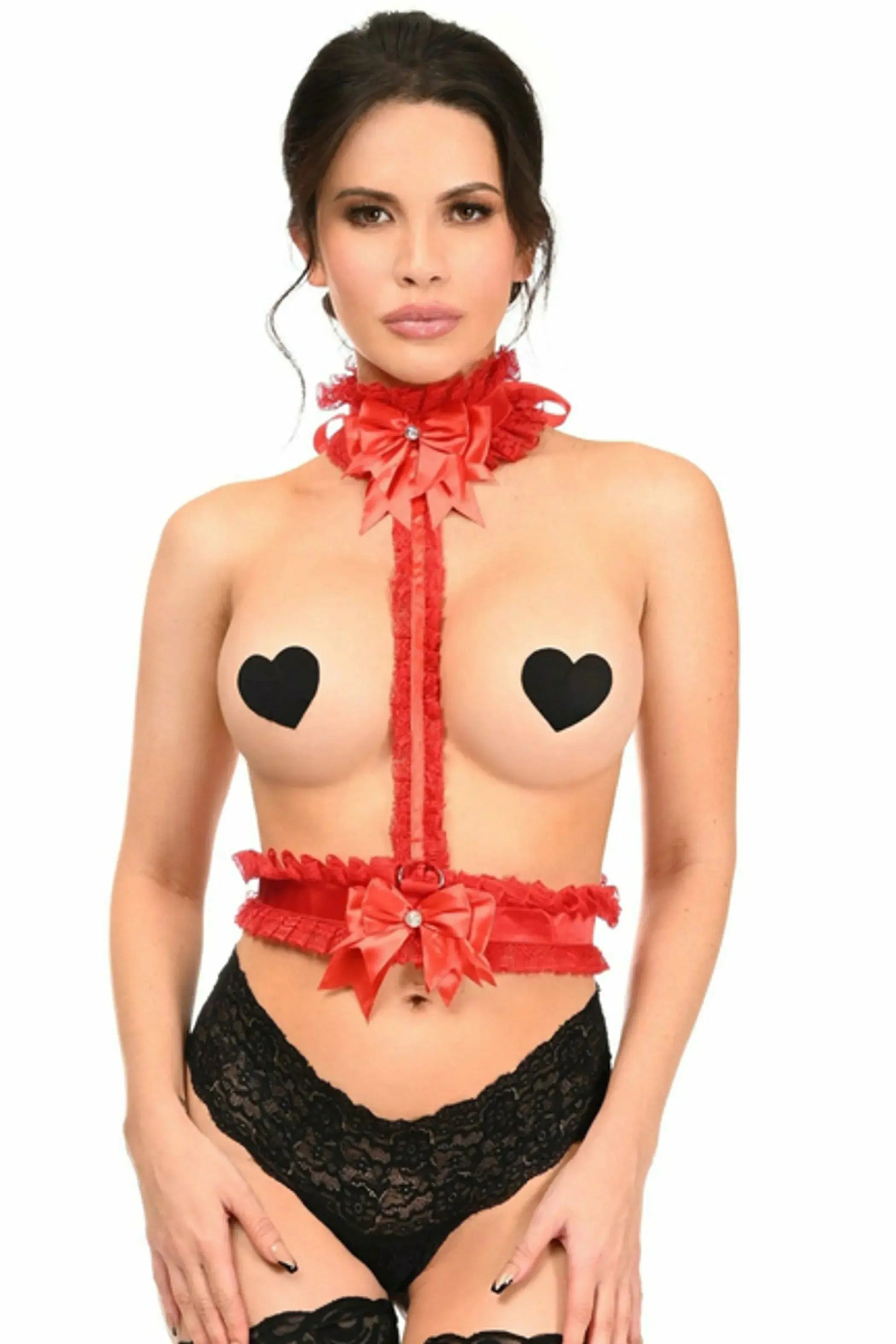 Kitten Lace Single Strap Body Harness Daisy Corsets