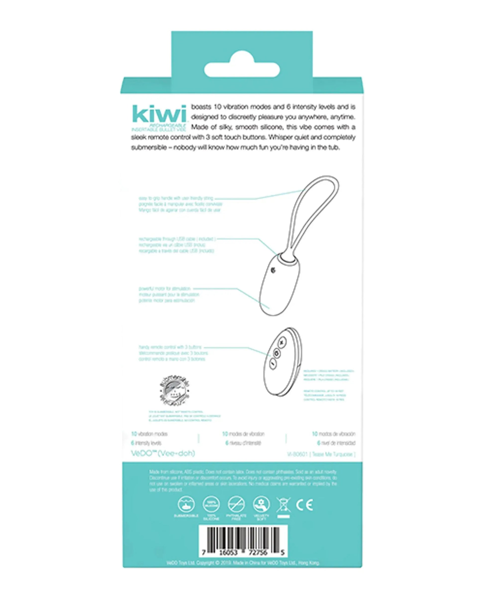 Kiwi Rechargeable Bullet Tease Me Turquoise Vedo