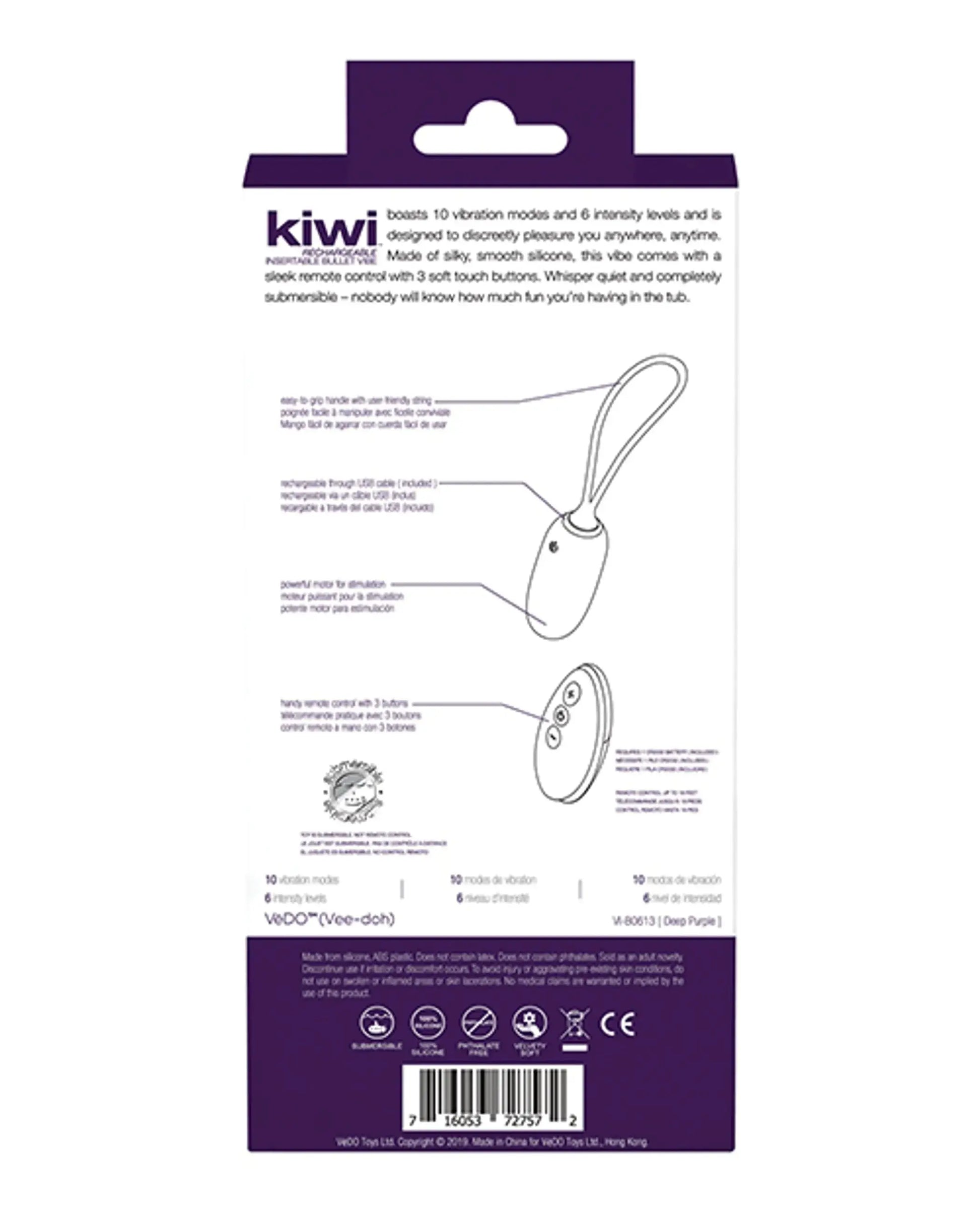 Kiwi Rechargeable Bullet Vibrator – Deep Purple Vedo