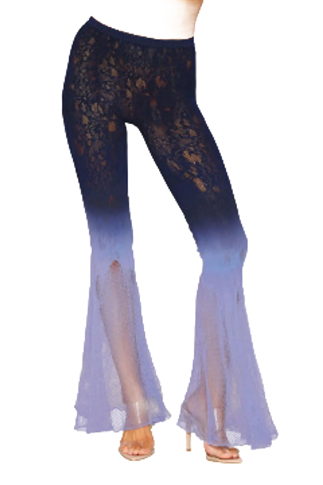 KNITTED LACE BELLBOTTOMS DENIM /HYDRANGEA O/S Dream Girl Lingerie