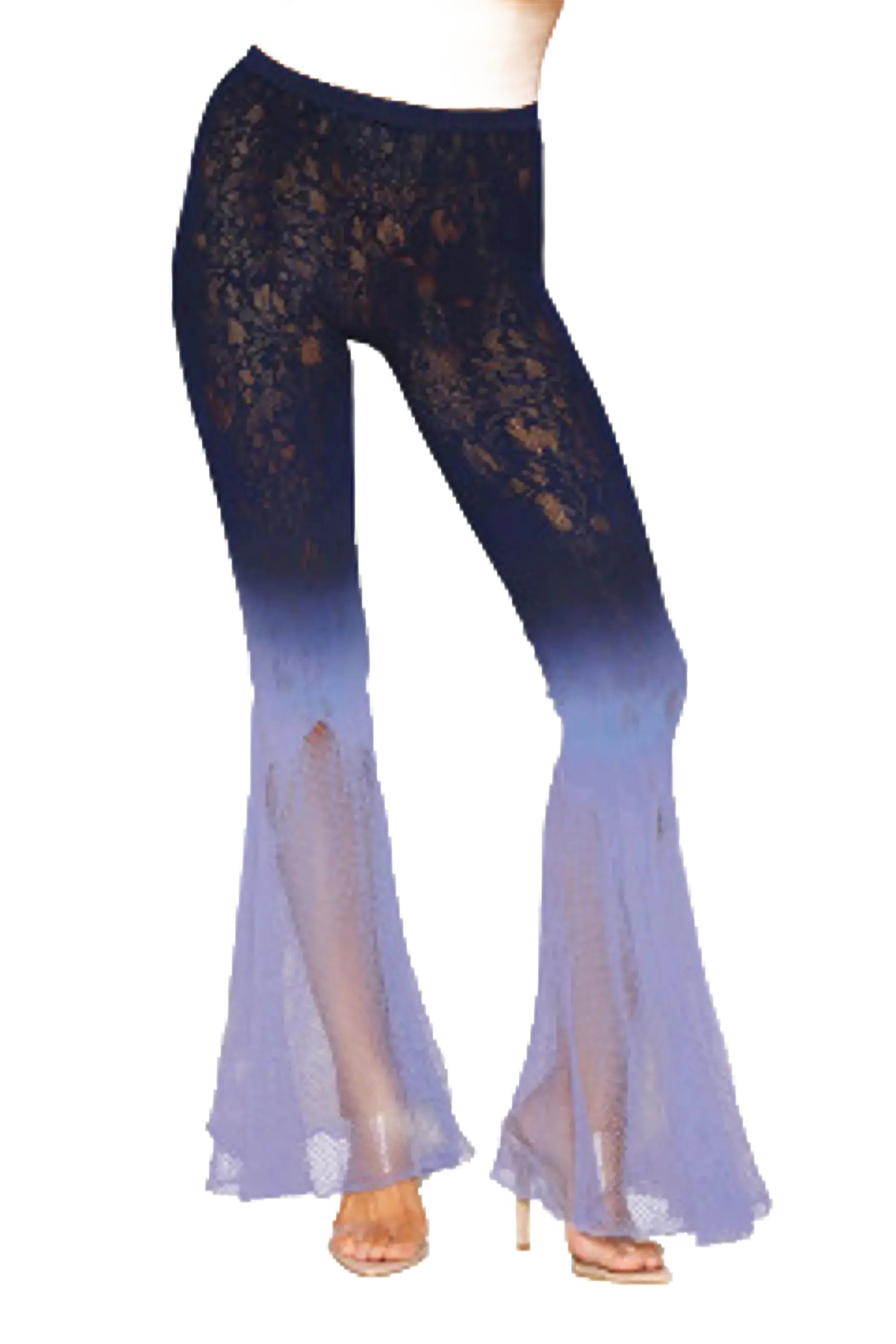 KNITTED LACE BELLBOTTOMS DENIM /HYDRANGEA O/S Dream Girl Lingerie