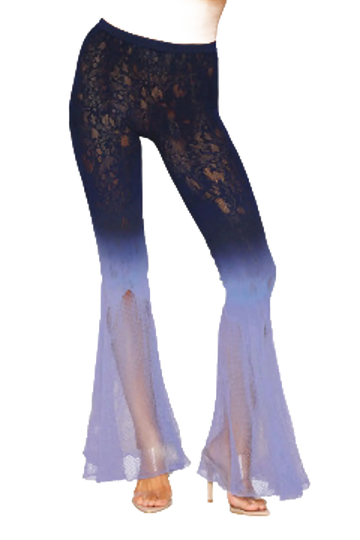 KNITTED LACE BELLBOTTOMS DENIM /HYDRANGEA O/S Dream Girl Lingerie