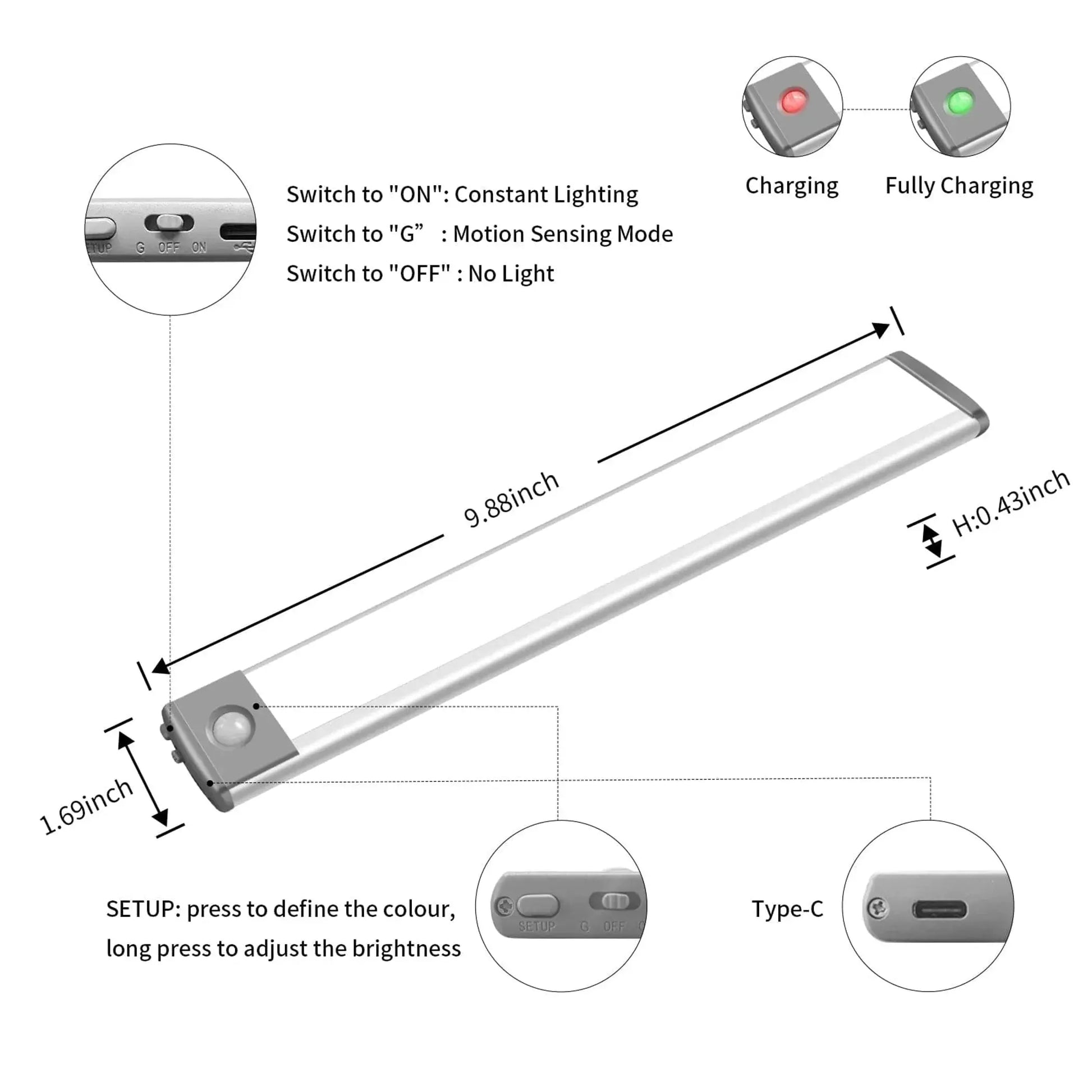 LED Motion Sensor RGB Color Changing Light Lepotec