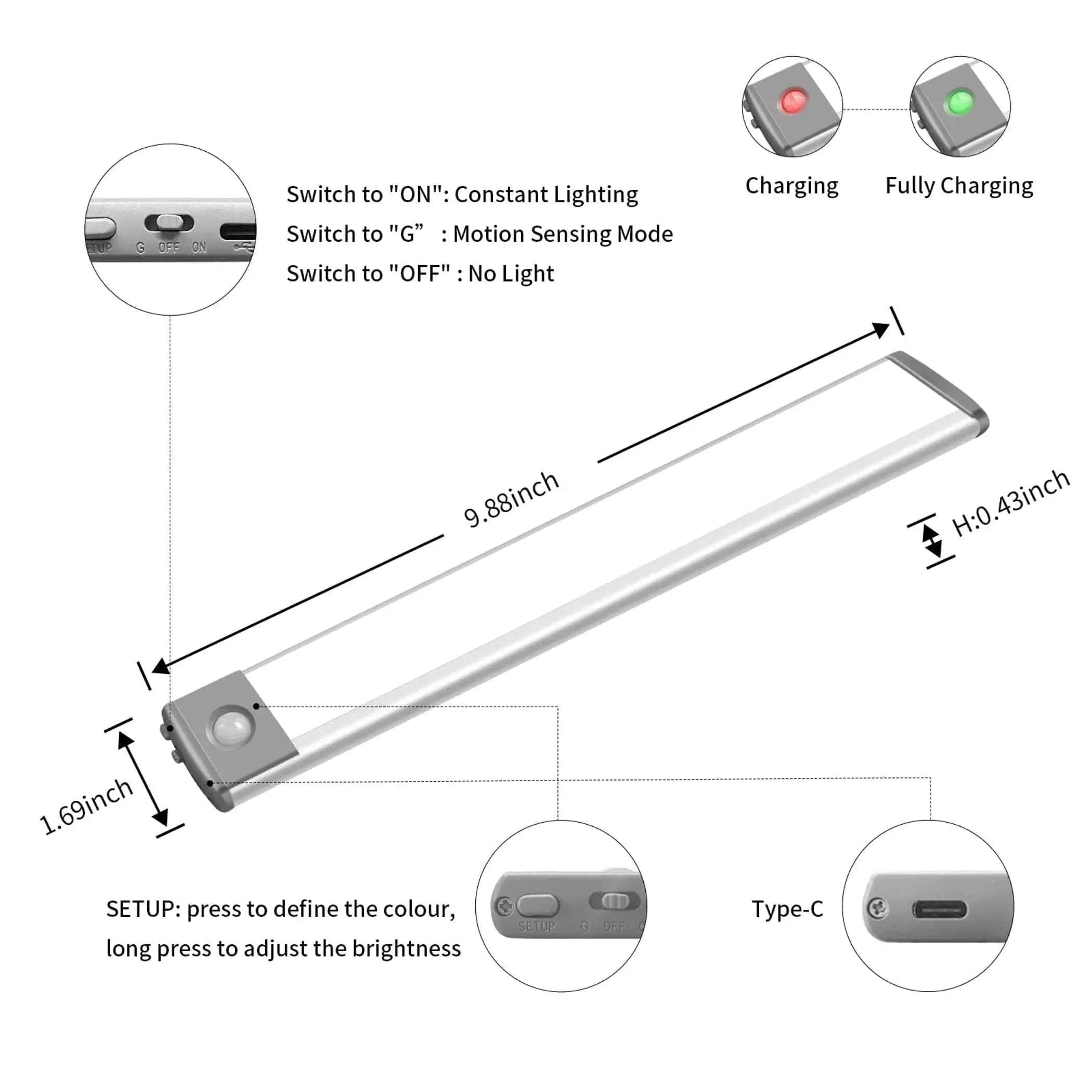 LED Motion Sensor RGB Color Changing Light Lepotec