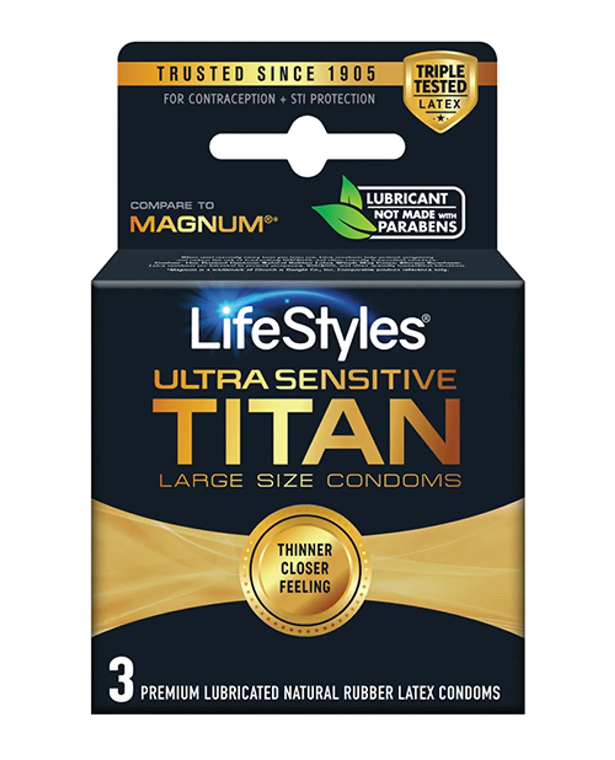 LIFESTYLES ULTRA SENSITIVE TITAN 3PK Paradise Products