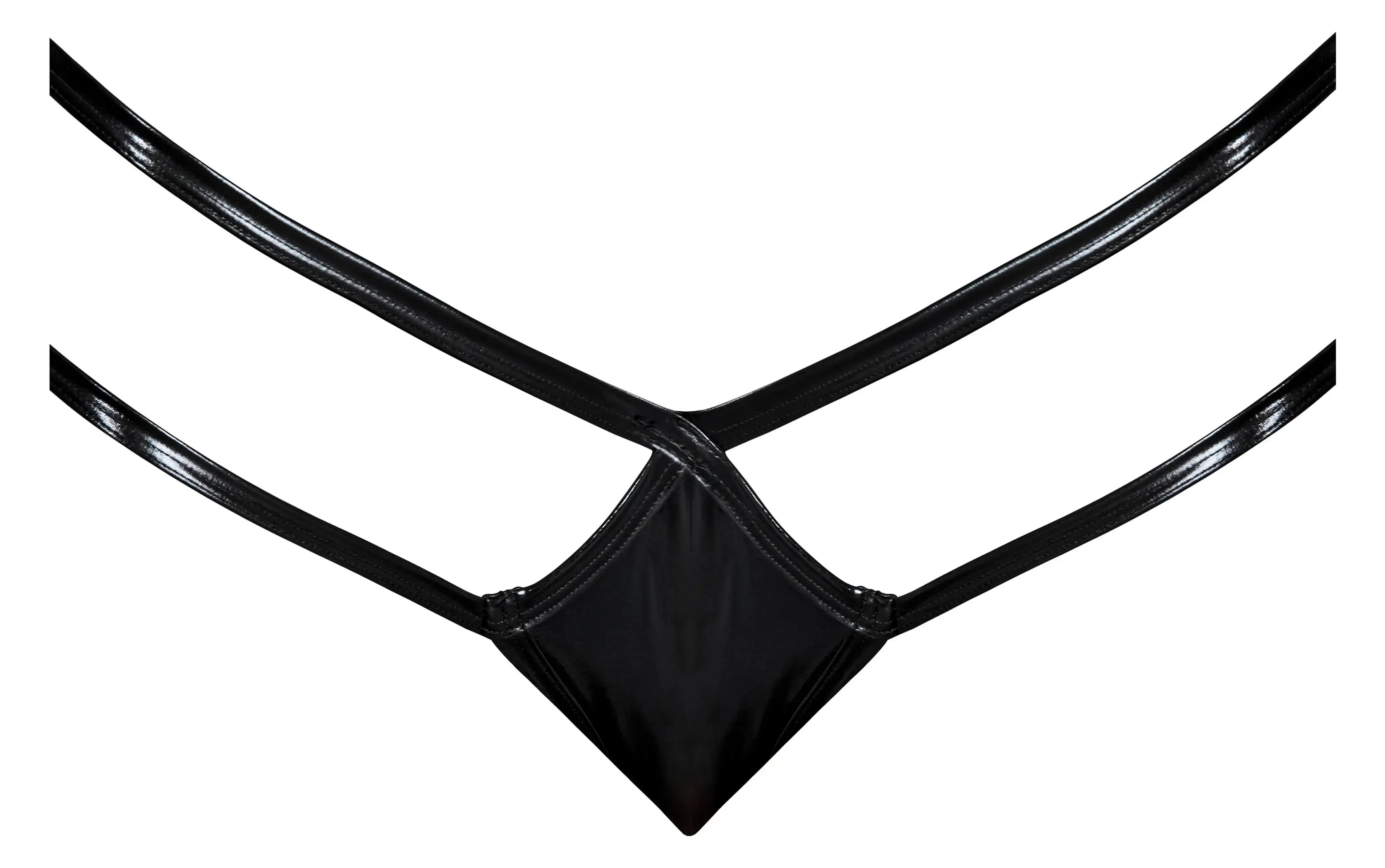LIQUID ONYX CROTCHLESS PANTY BLACK L/XL Magic Silk Lingerie