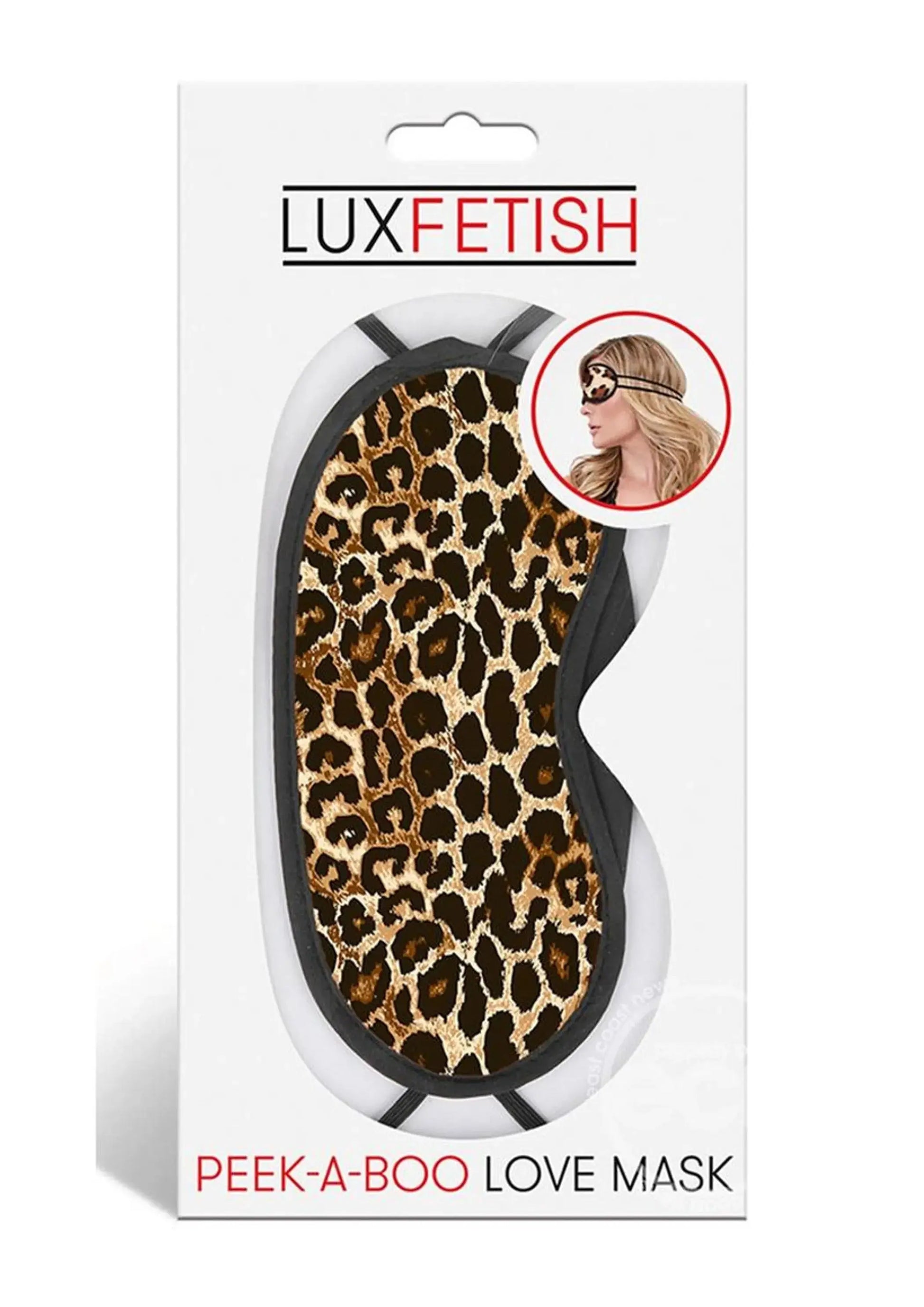LUX FETISH PEEK-A-BOO LOVE MASK LEOPARD Electric / Hustler Lingerie