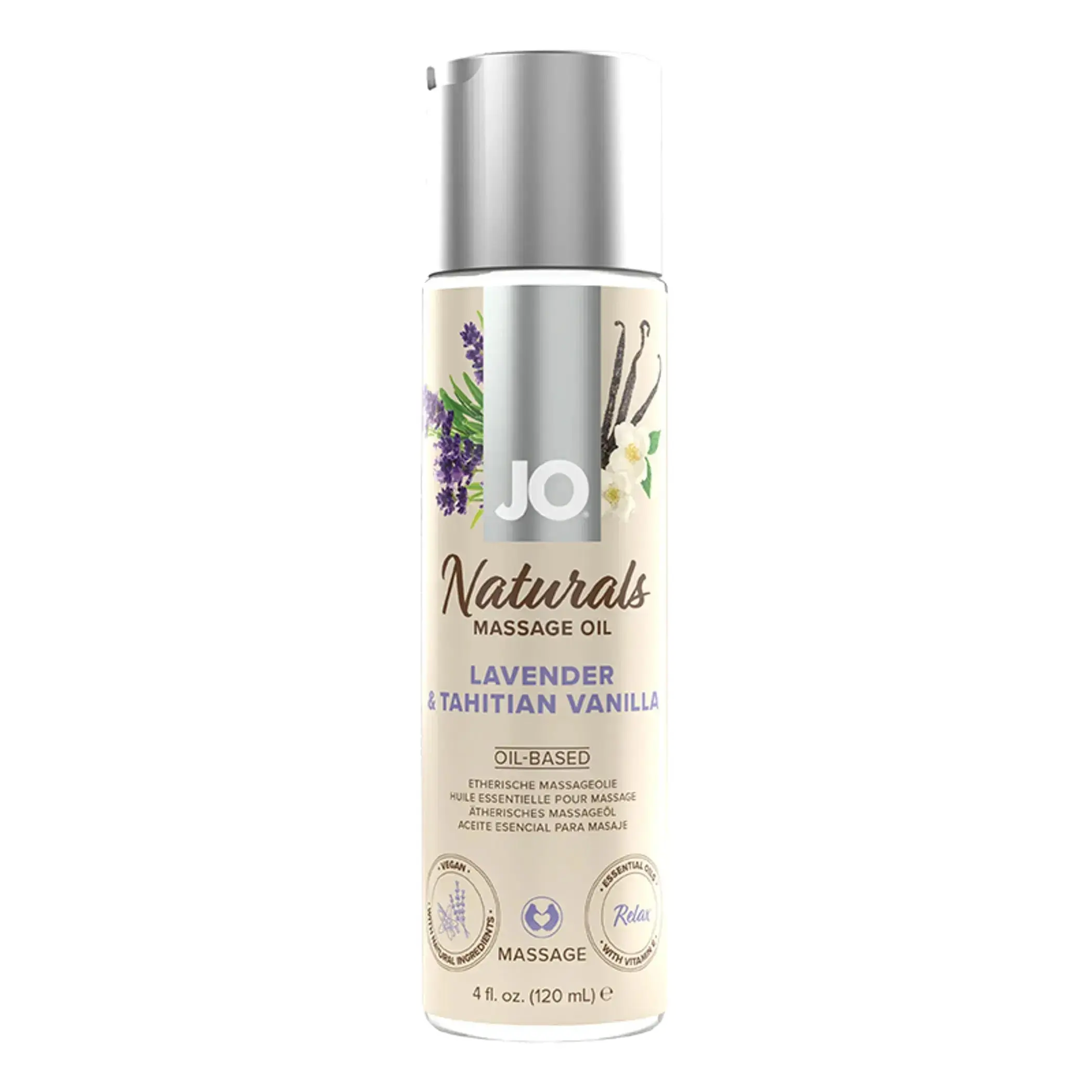JO NATURALS MASSAGE OIL LAVENDER & VANILLA 4 OZ System JO
