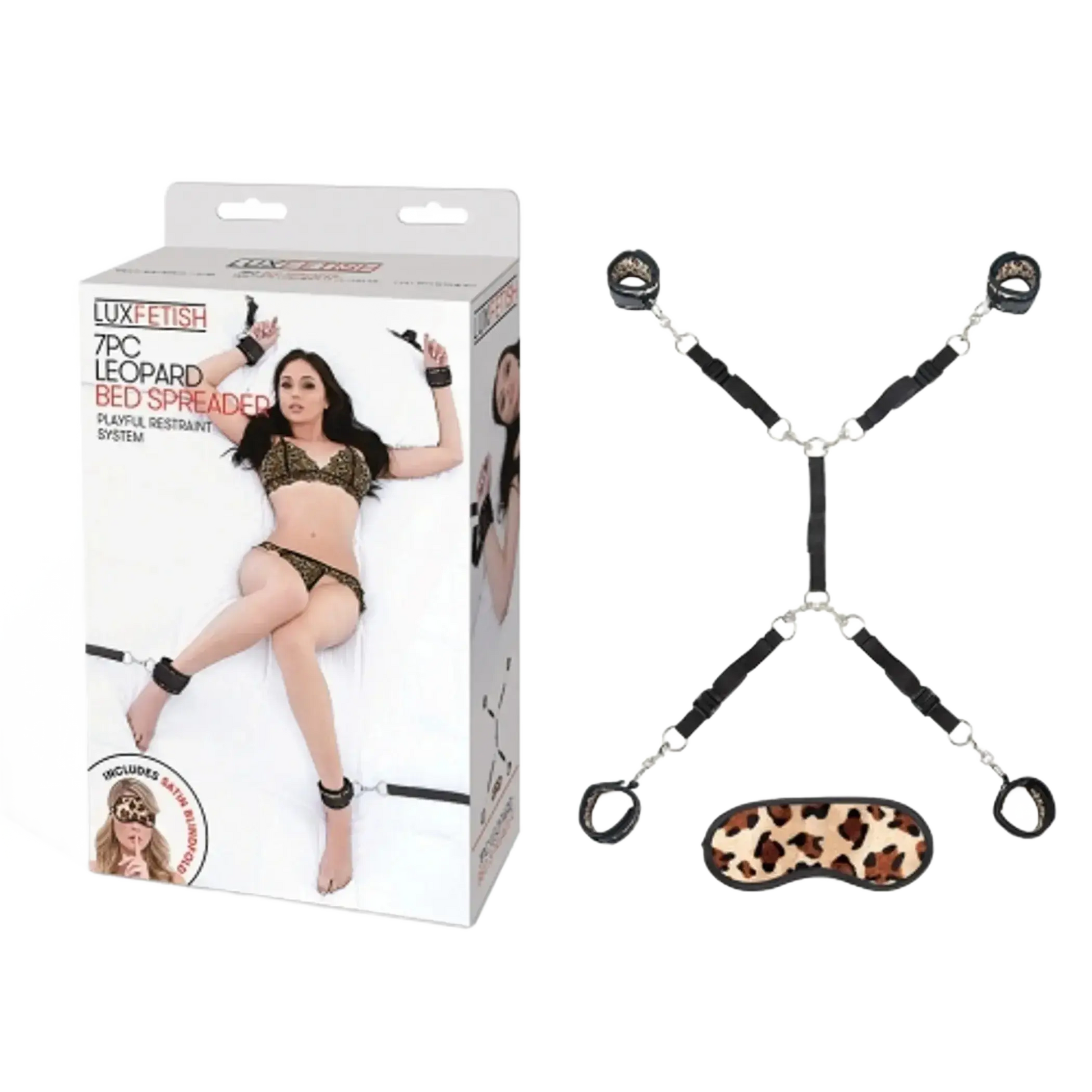 LUX FETISH 7PC LEOPARD BED SPREADER Electric / Hustler Lingerie