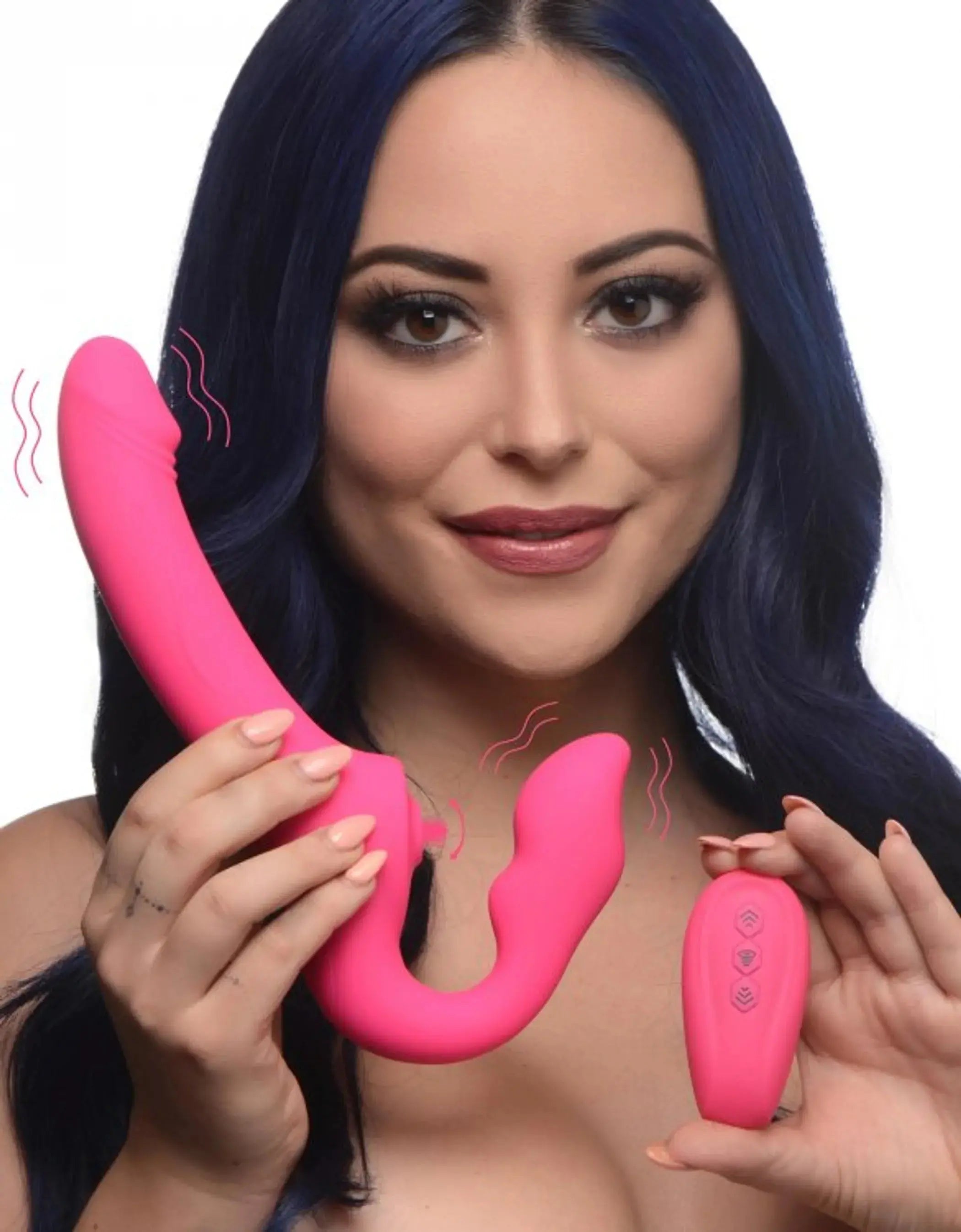 Licking Vibrating Strapless Strap-On with Remote XR Brands