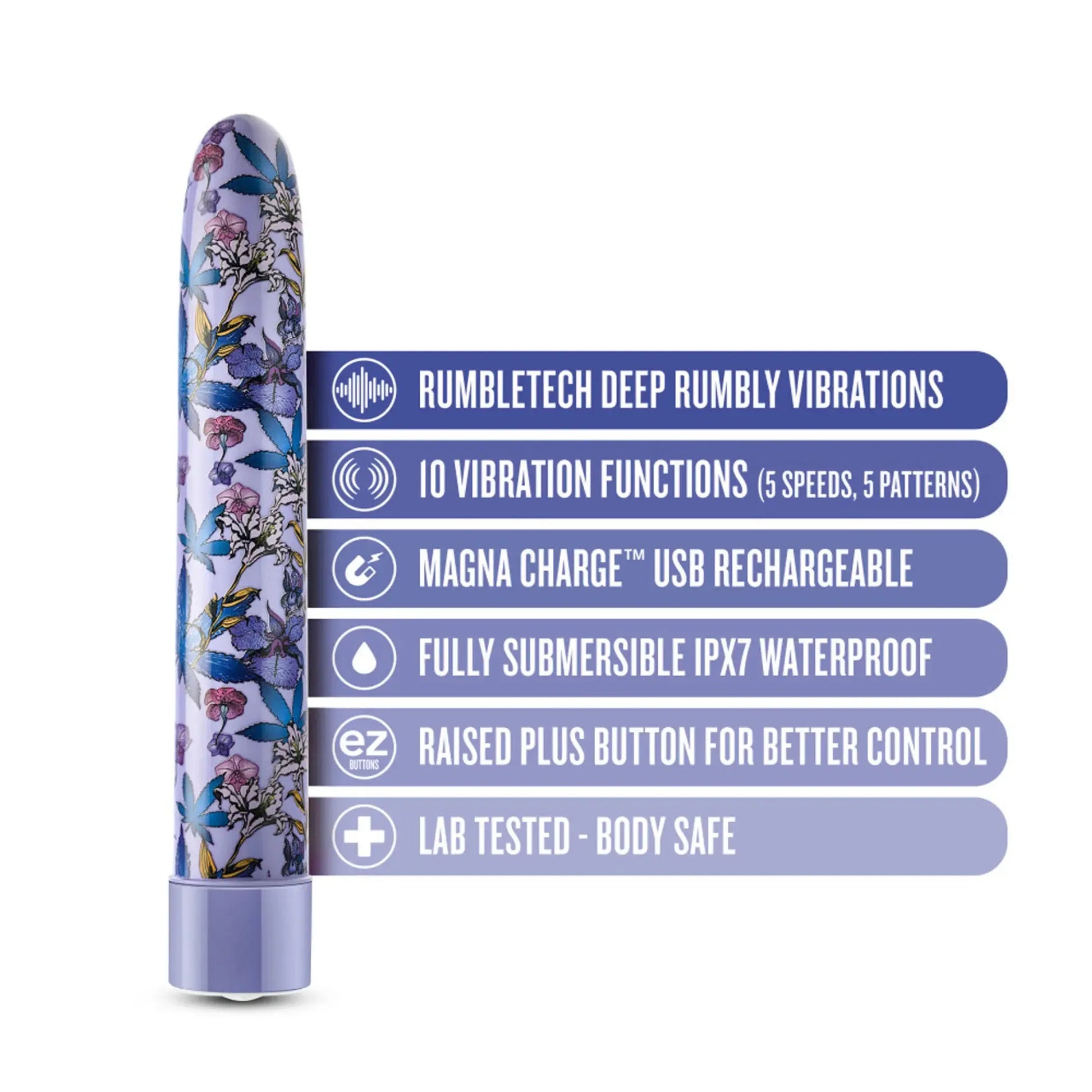 Limited Addiction Floradelic 7-Inch Rechargeable Vibrator Purple Blush Novelties