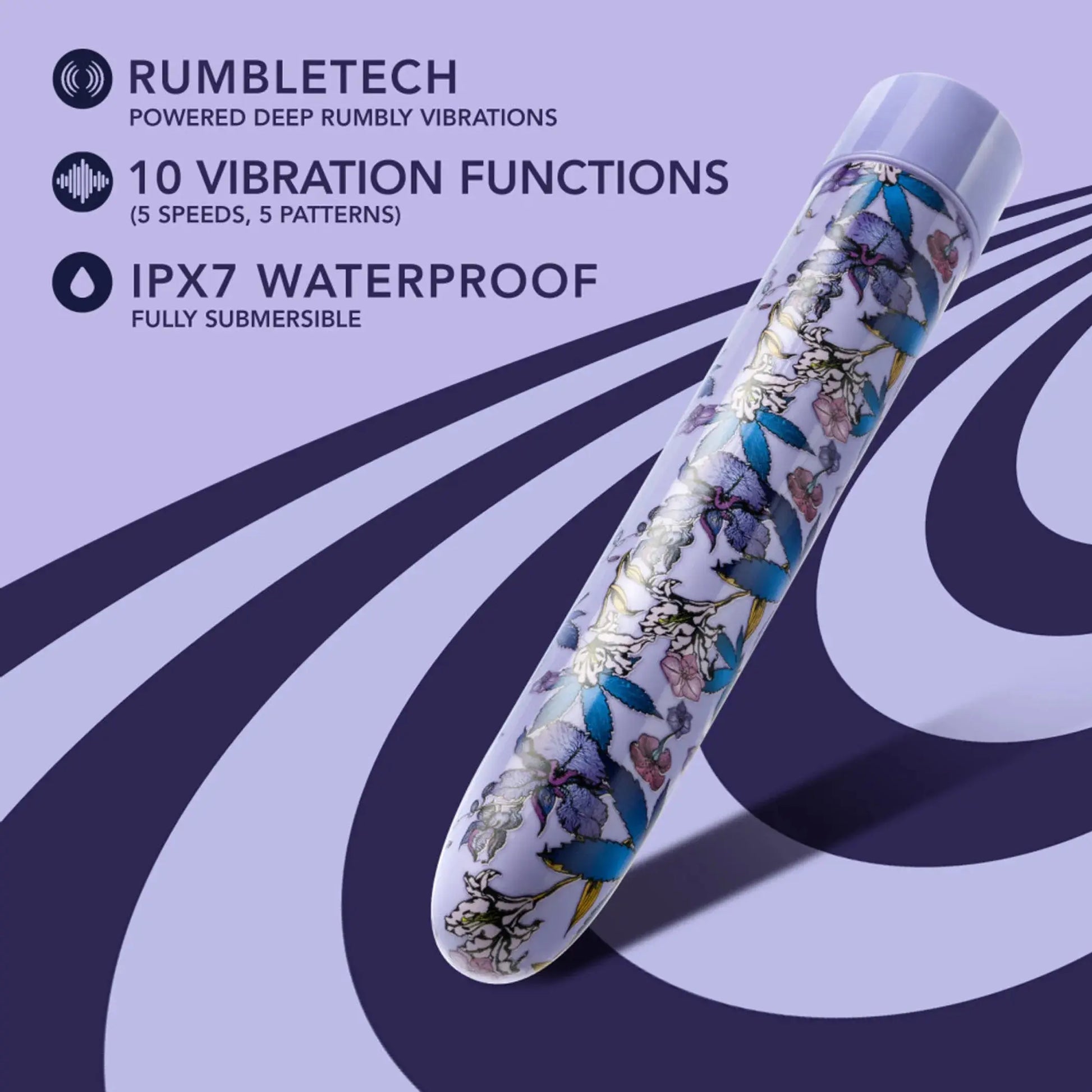 Limited Addiction Floradelic 7-Inch Rechargeable Vibrator Purple Blush Novelties