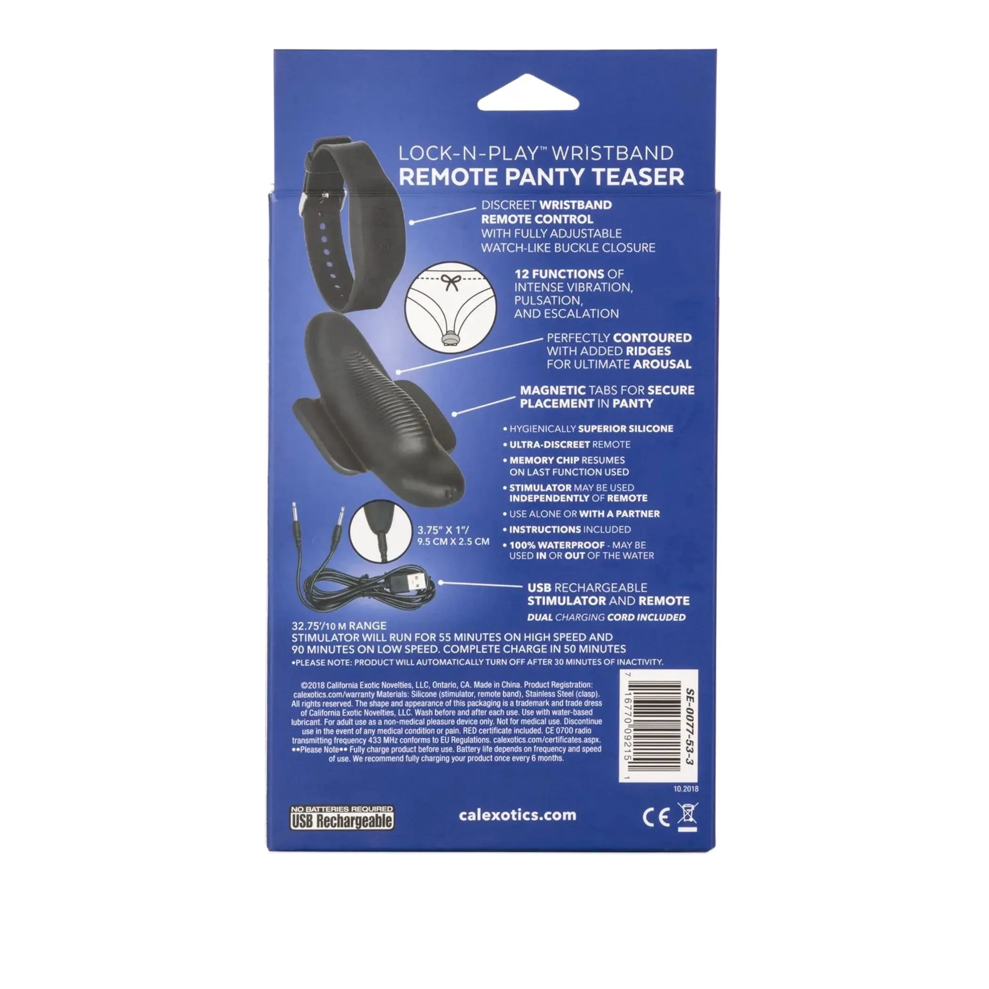 LOCK N PLAY WRISTBAND REMOTE PANTY TEASER California Exotic Novelties