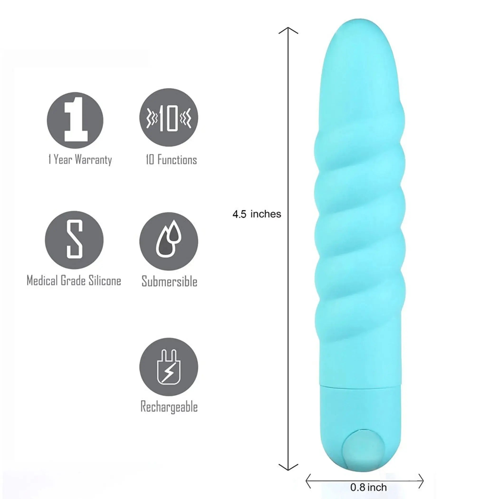 Lola Rechargeable Twisty Bullet Teal Maia Toys