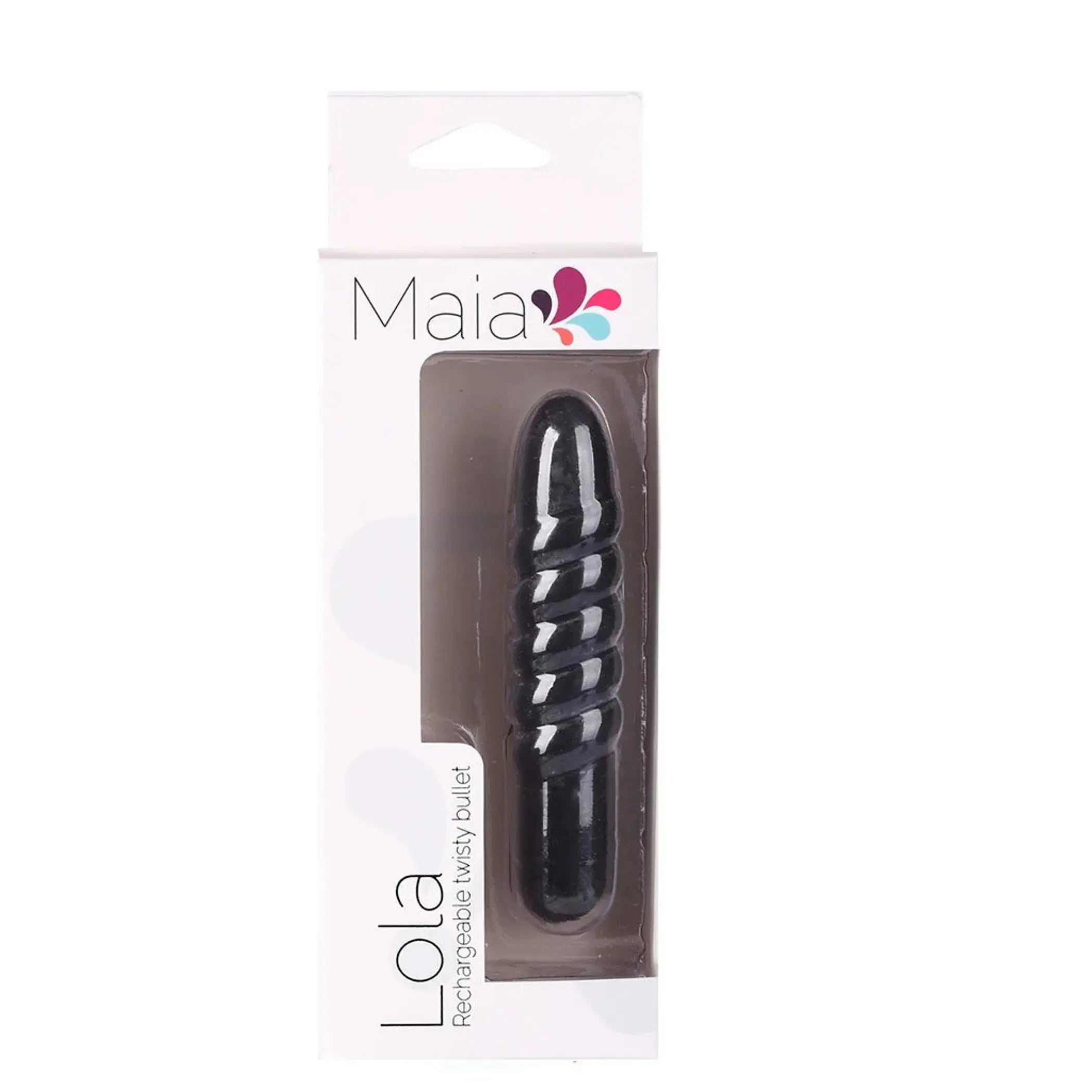 Lola Rechargeable Twisty Bullet Vibrator Black Maia Toys