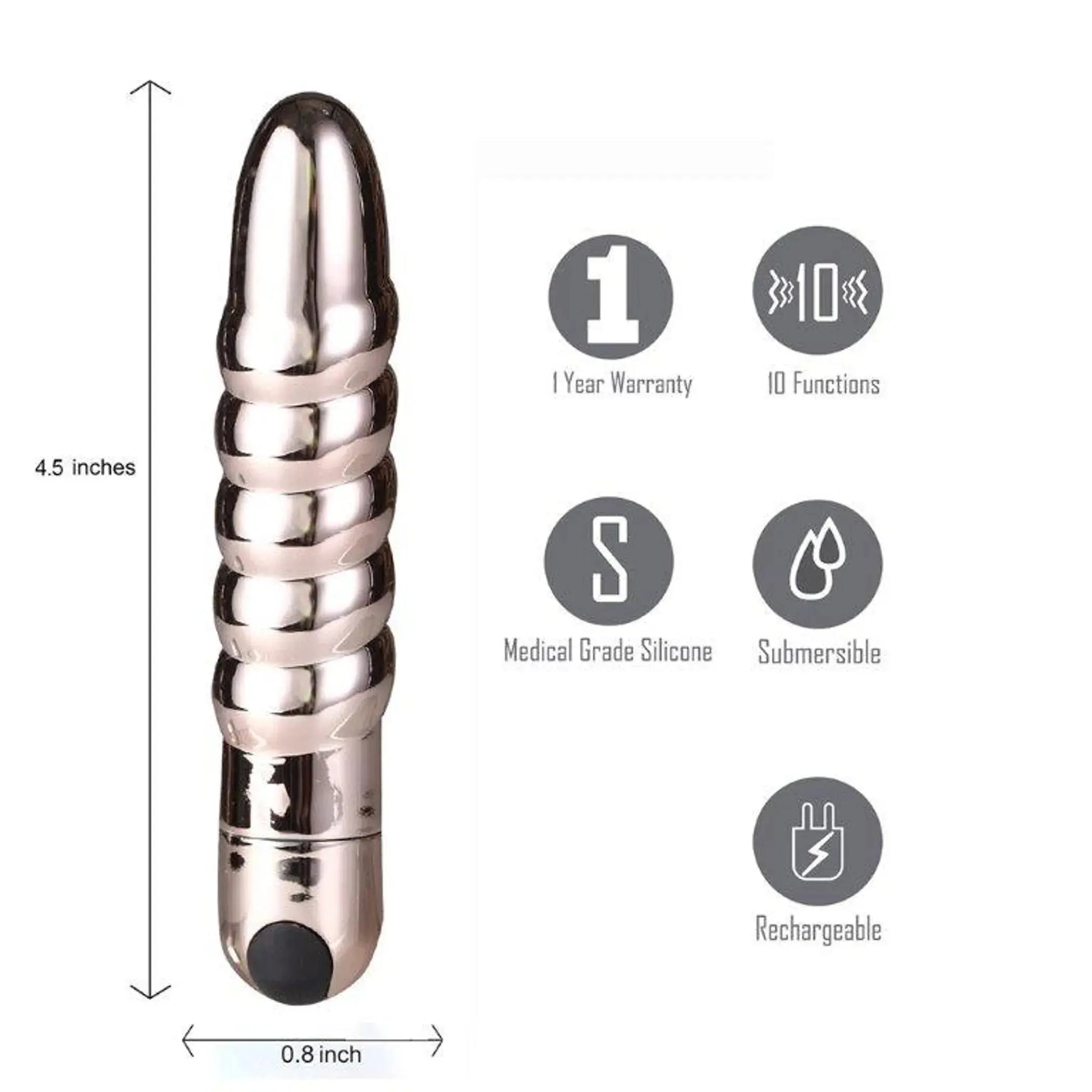 Lola Rose Gold Twisty Bullet Vibrator Maia Toys