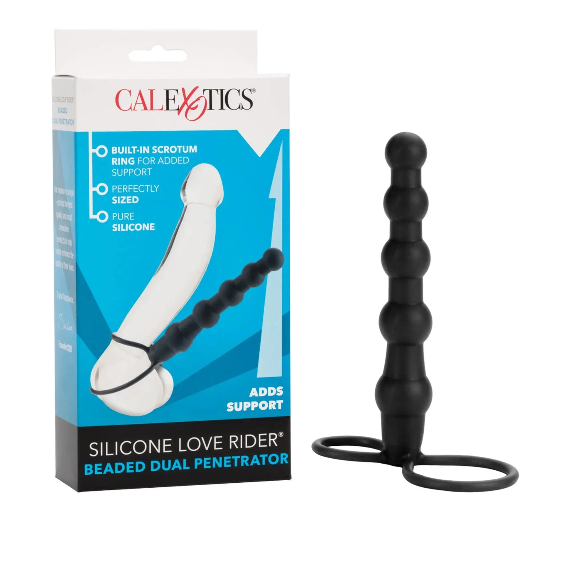 Love Rider Beaded Dual Penetrator Black California Exotic Novelties