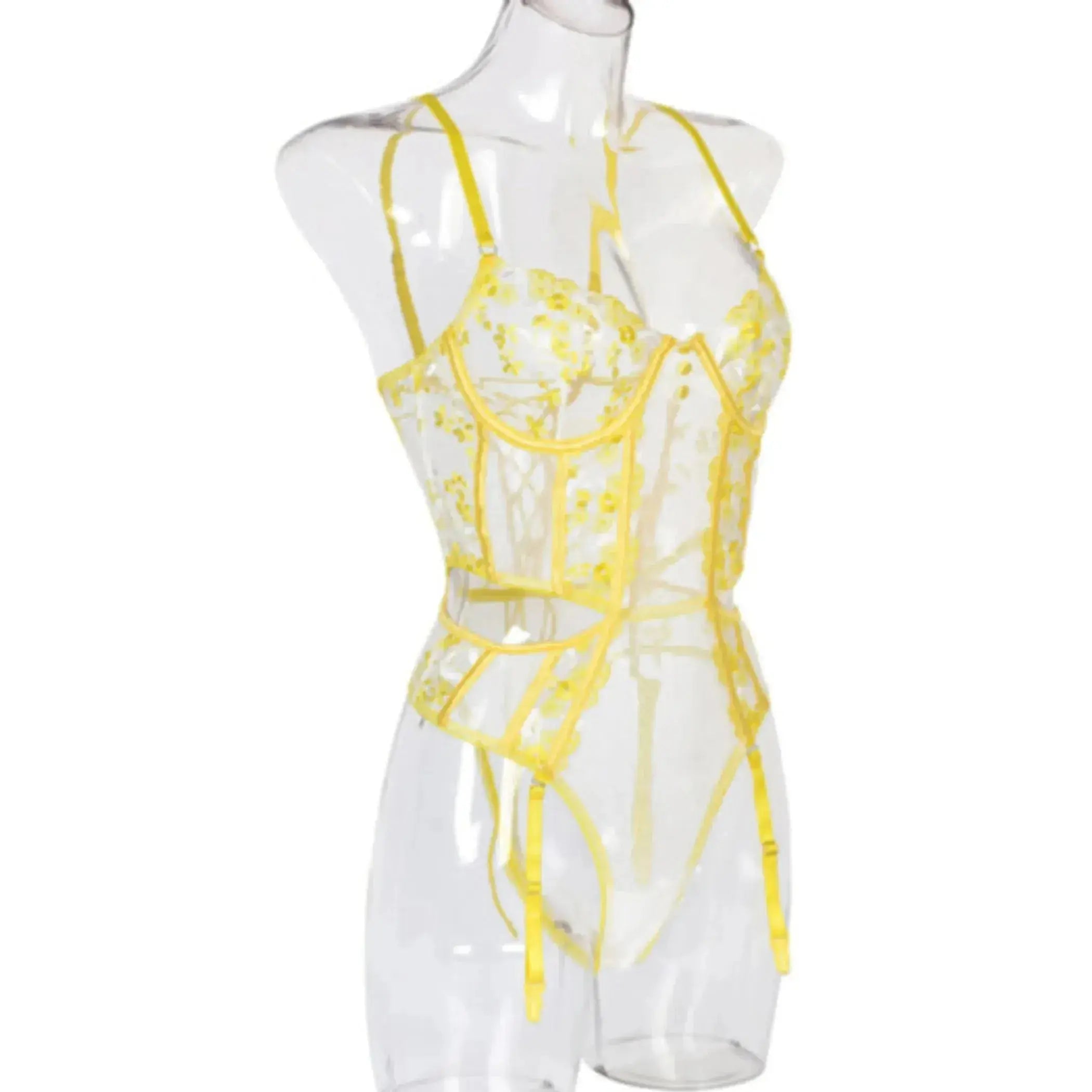 Lovely Embroidery Bodysuit Lingerie Set La Belle Fantastique