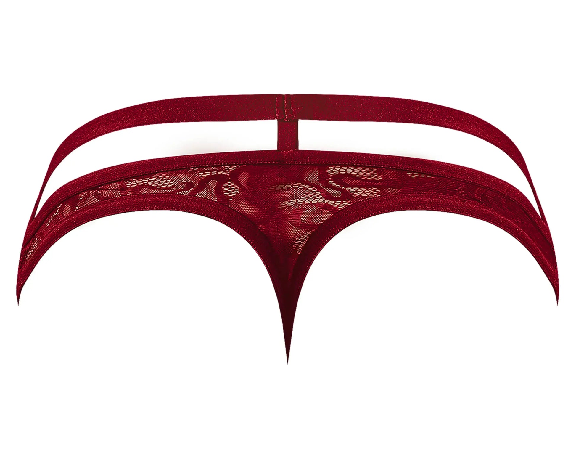 Lucifer Cutout Thong Burgundy S/M Male Power Lingerie
