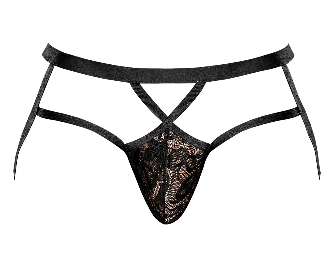 Lucifer Strappy Jock Black Male Power Lingerie