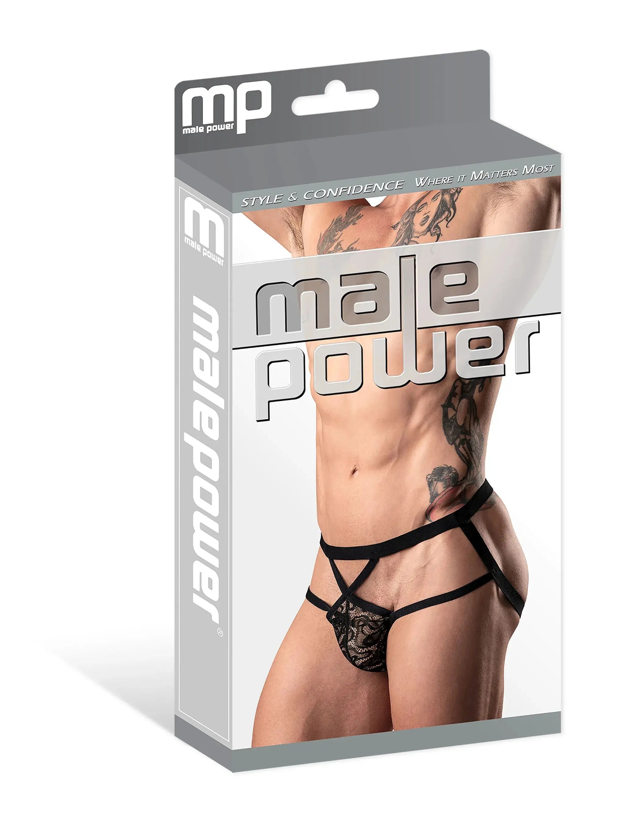 Lucifer Strappy Jock Black Male Power Lingerie