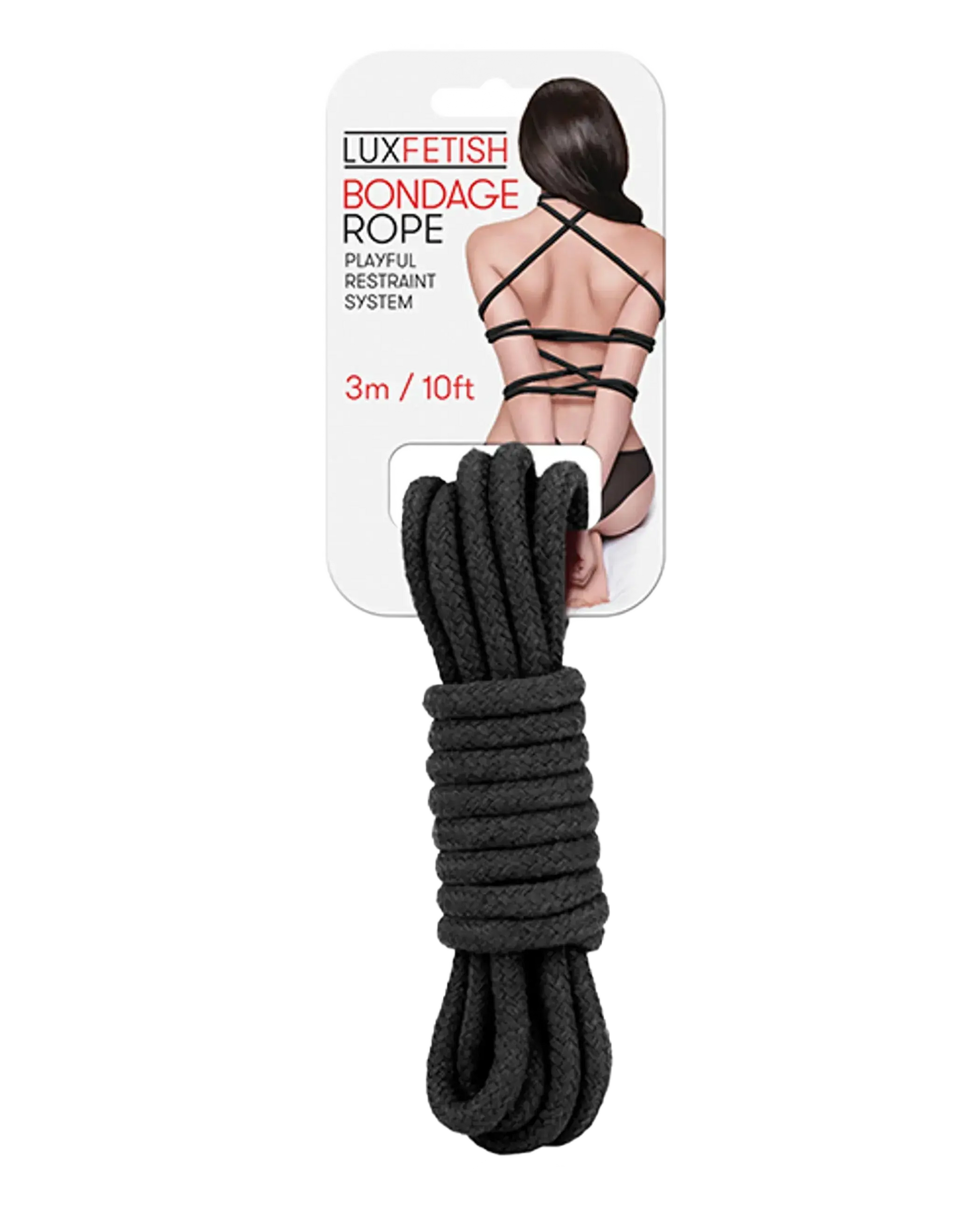 LUX FETISH BONDAGE ROPE 3M BLACK Electric / Hustler Lingerie