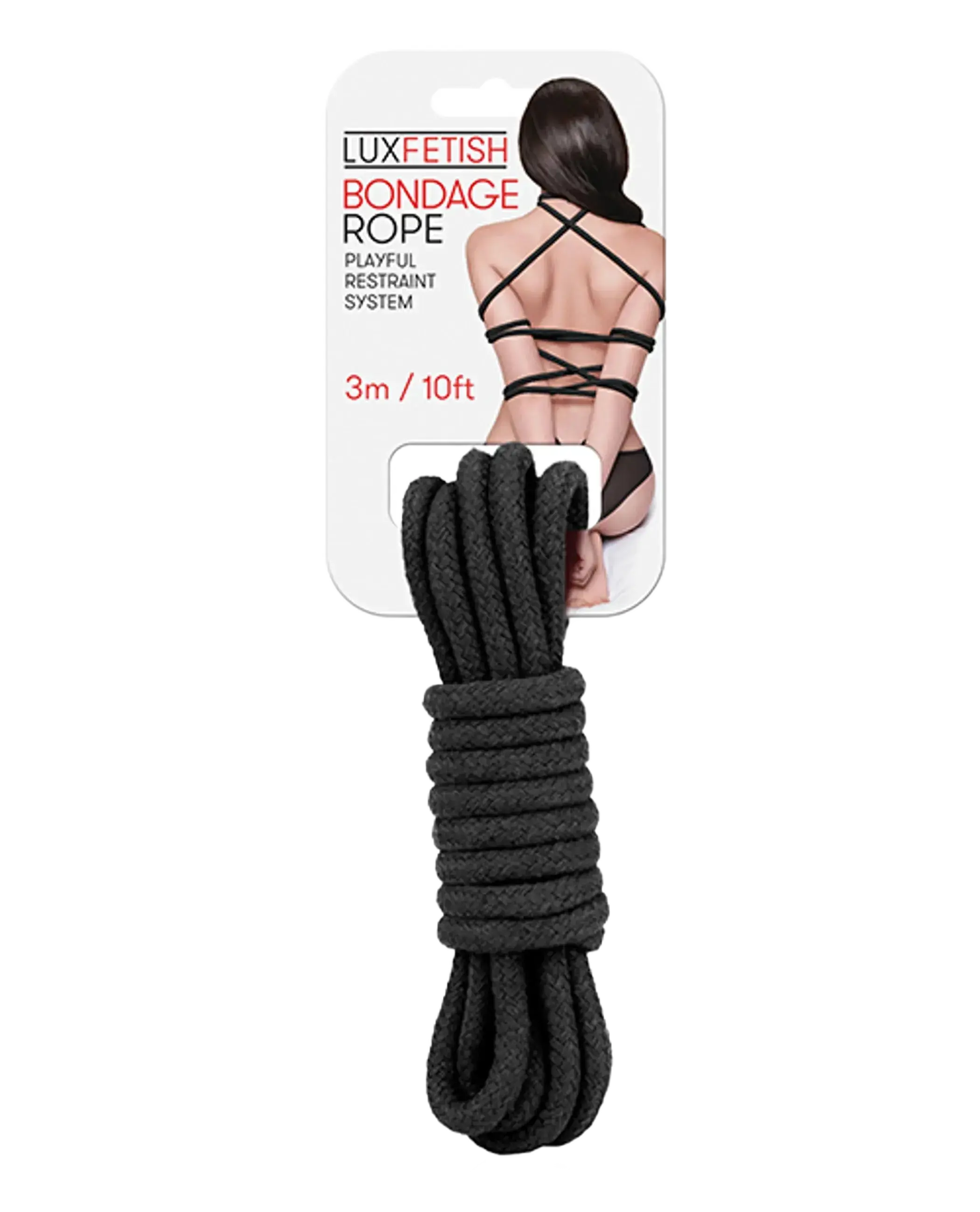 LUX FETISH BONDAGE ROPE 3M BLACK Electric / Hustler Lingerie