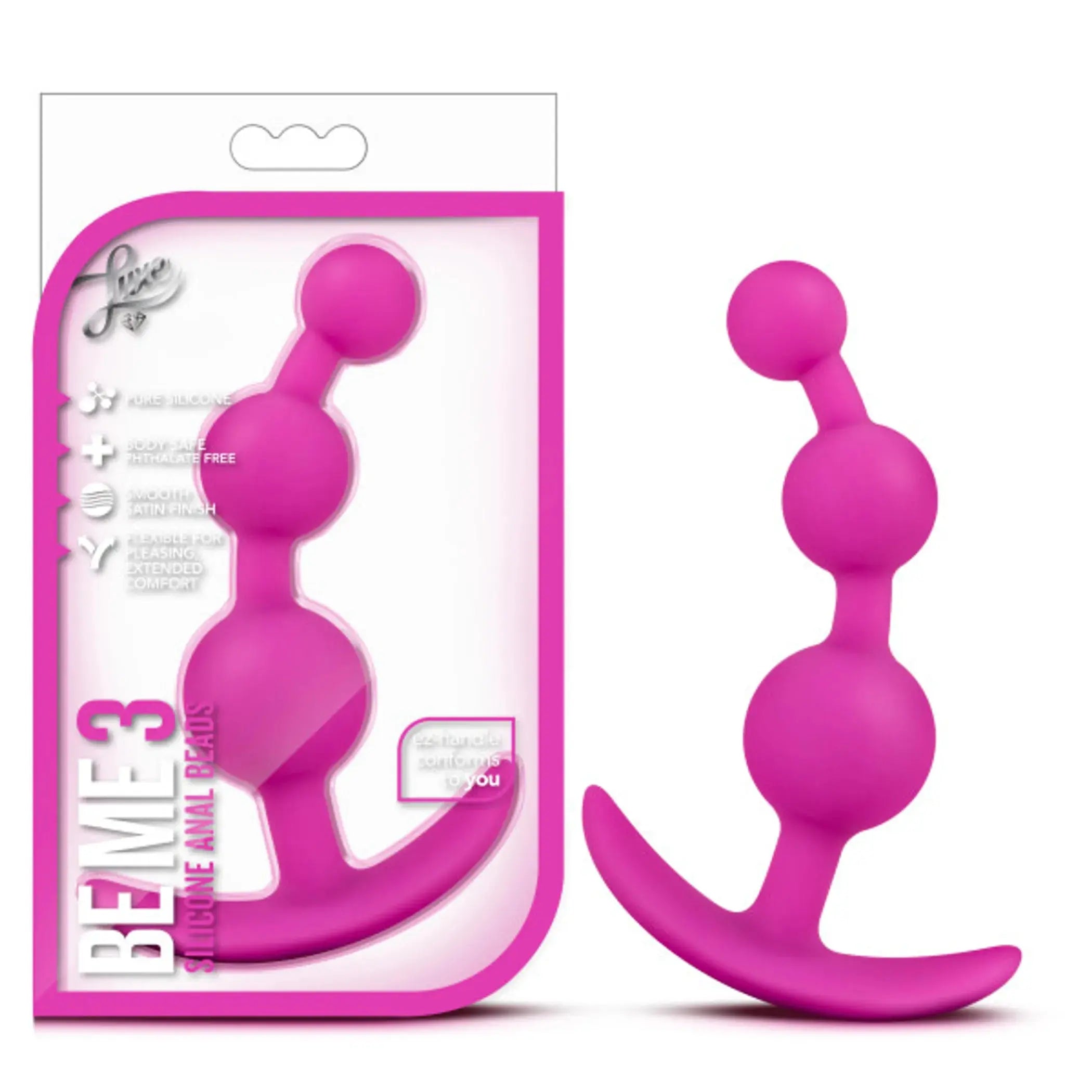 Luxe Be Me 3 Fuschia Anal Plug Blush Novelties