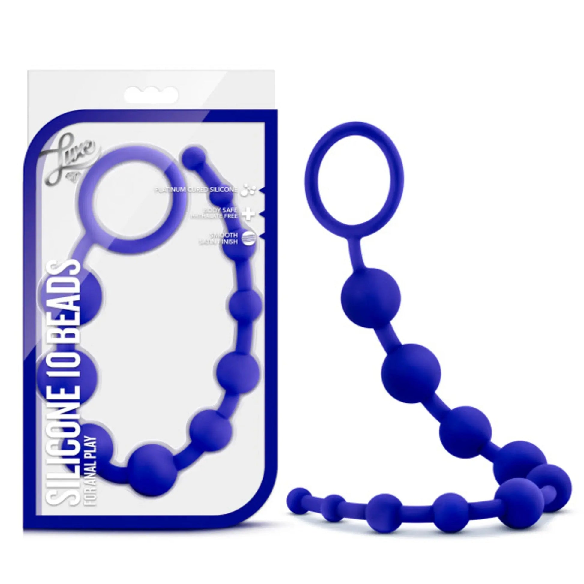 Luxe Silicone 10 Beads Indigo Blue Blush Novelties