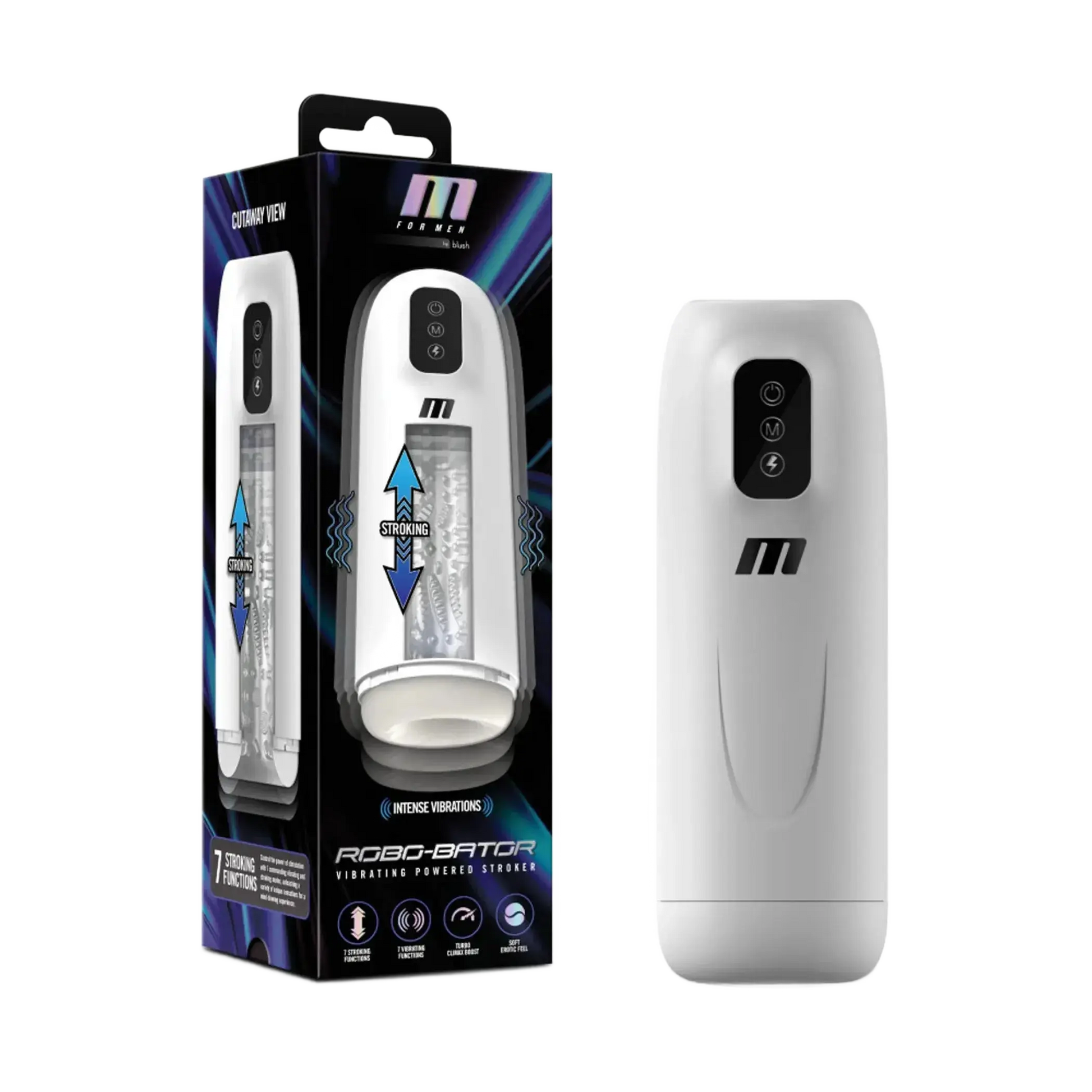 M FOR MEN ROBO-BATOR WHITE Blush Novelties