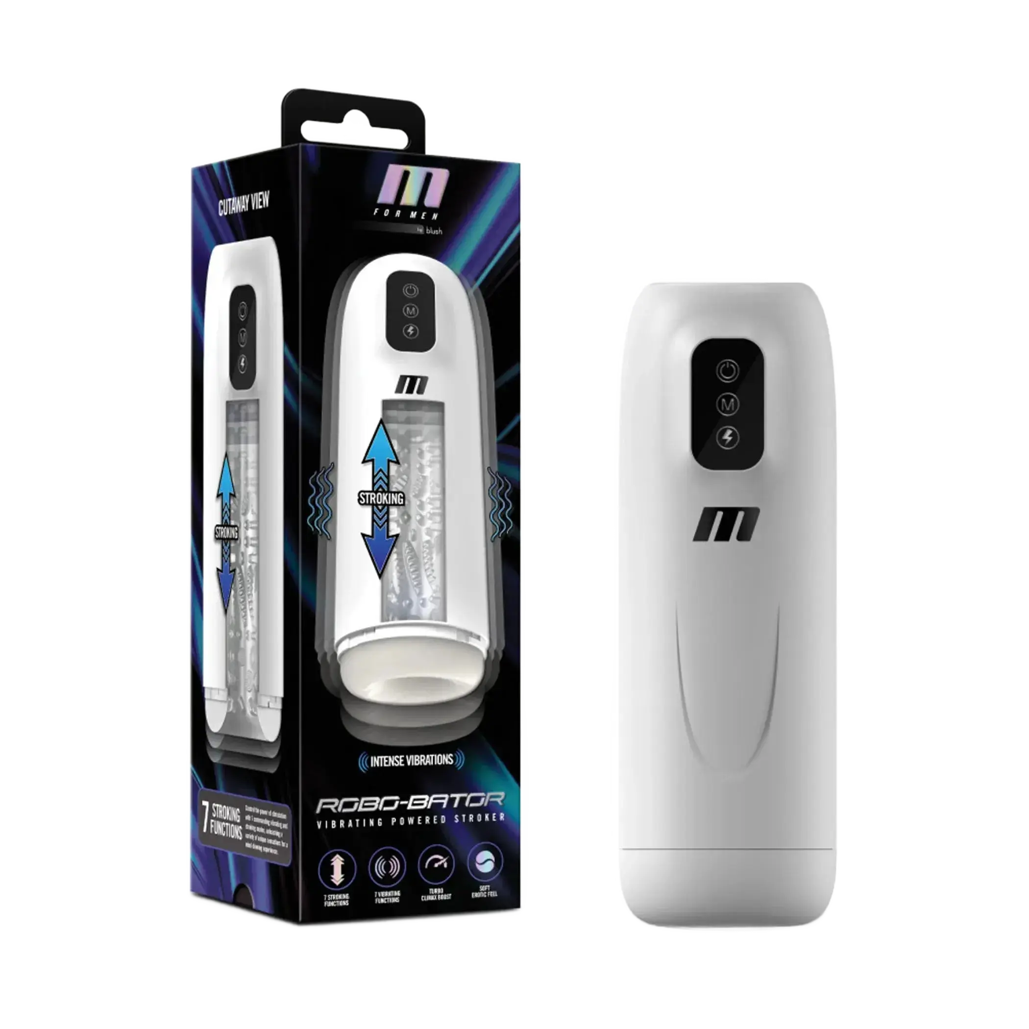M FOR MEN ROBO-BATOR WHITE Blush Novelties