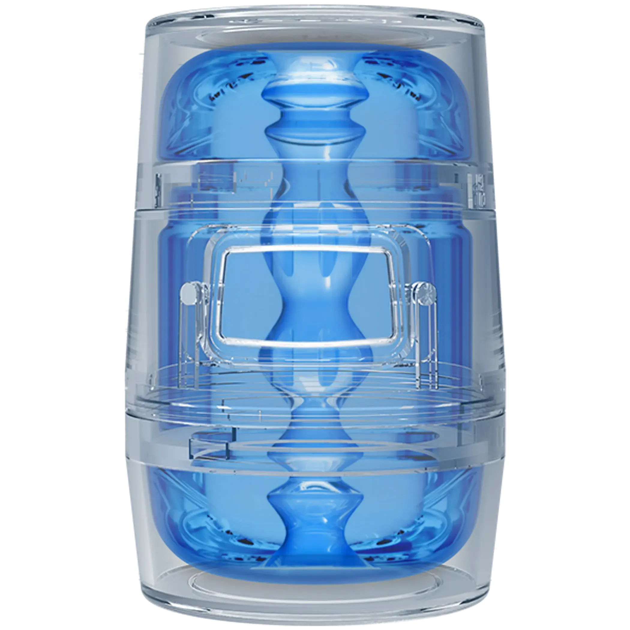 MAIN SQUEEZE POP OFF OPTIX CRYSTAL BLUE STROKER Doc Johnson Novelties