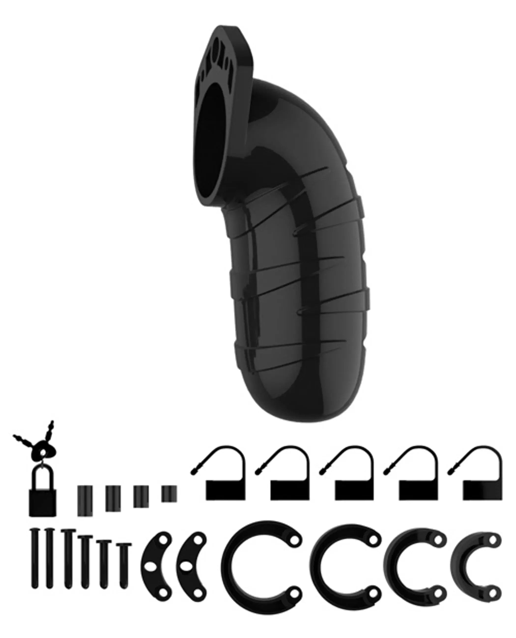 MANCAGE CHASTITY 5.5IN BLACK MODEL 05 SHOTS AMERICA