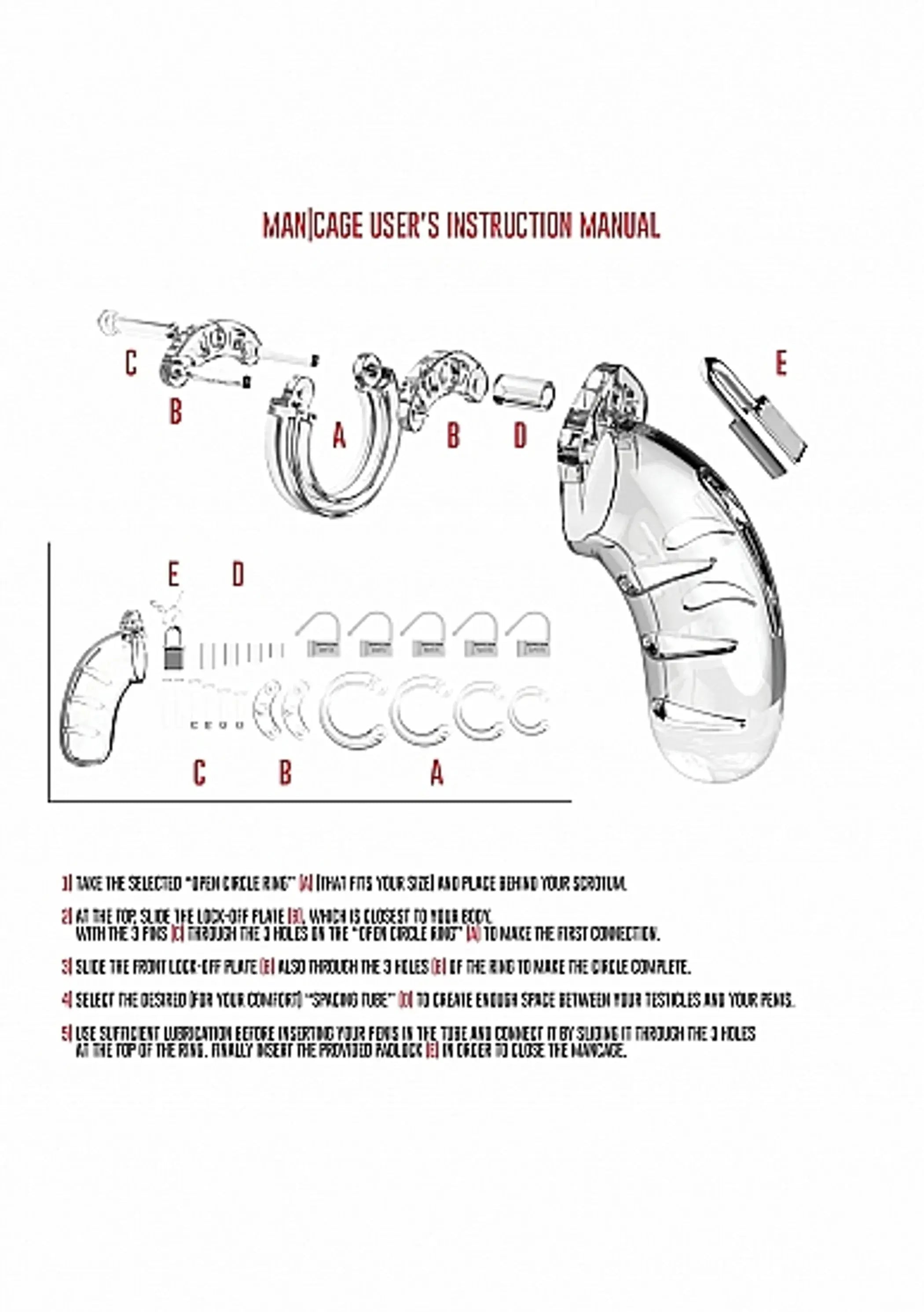 MANCAGE CHASTITY 5.5IN TRANSPARENT MODEL 6 SHOTS AMERICA