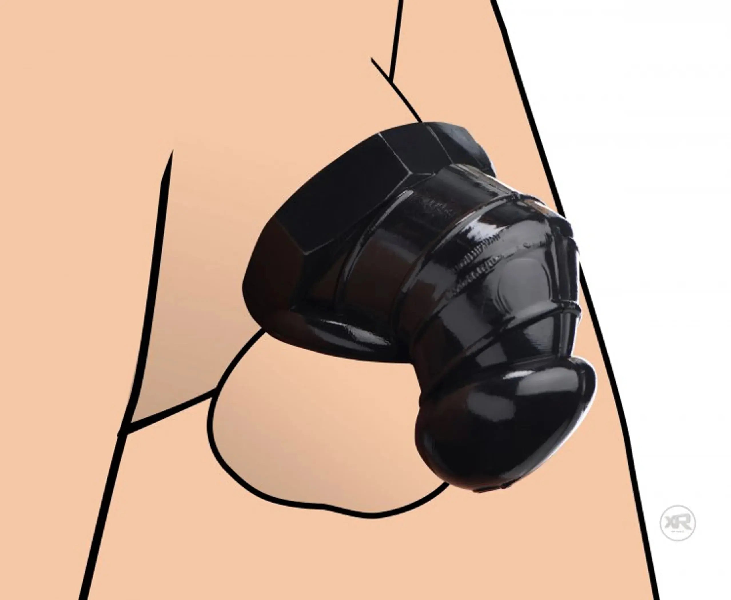 MASTER SERIES DETAINED BLACK RESTRICTIVE CHASTITY CAGE XR Brands