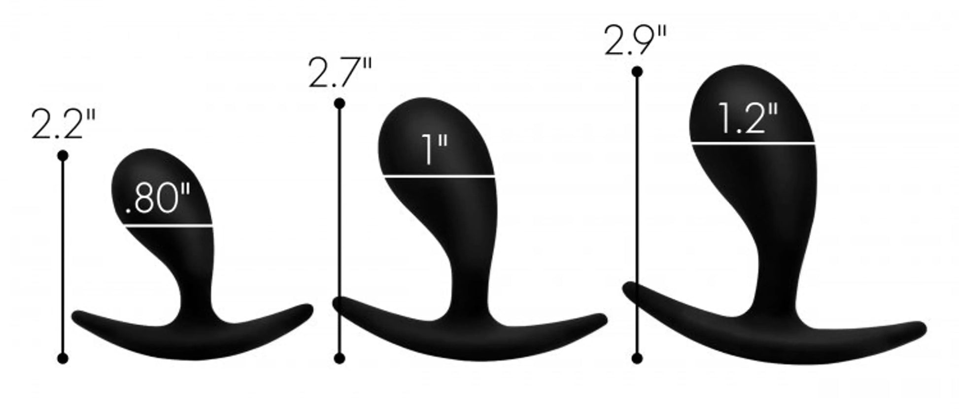 Master Series Dark Droplets 3pc Curved Anal Trainer Set XR Brands