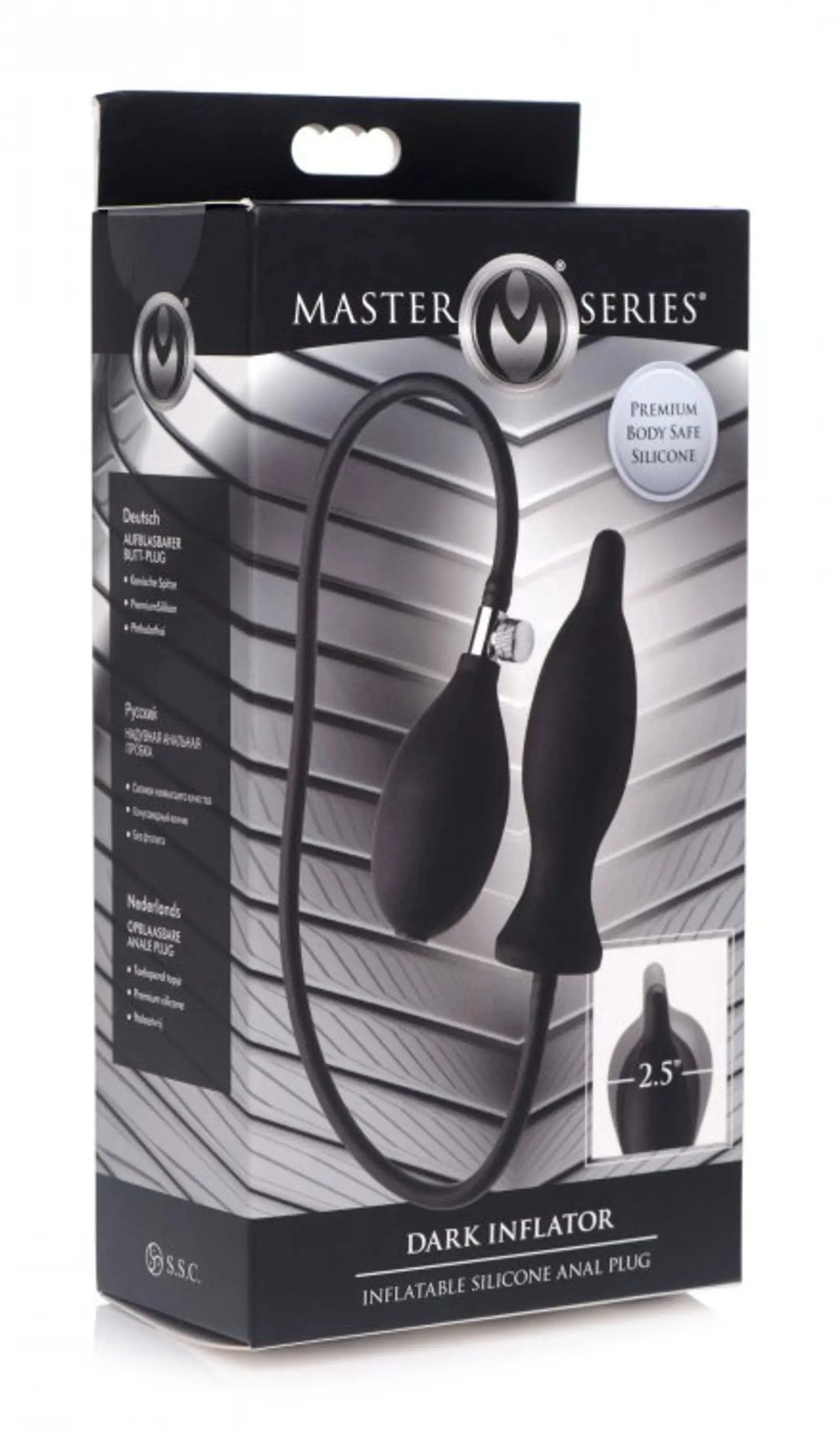 Master Series Dark Inflator Silicone Anal Plug XR Brands