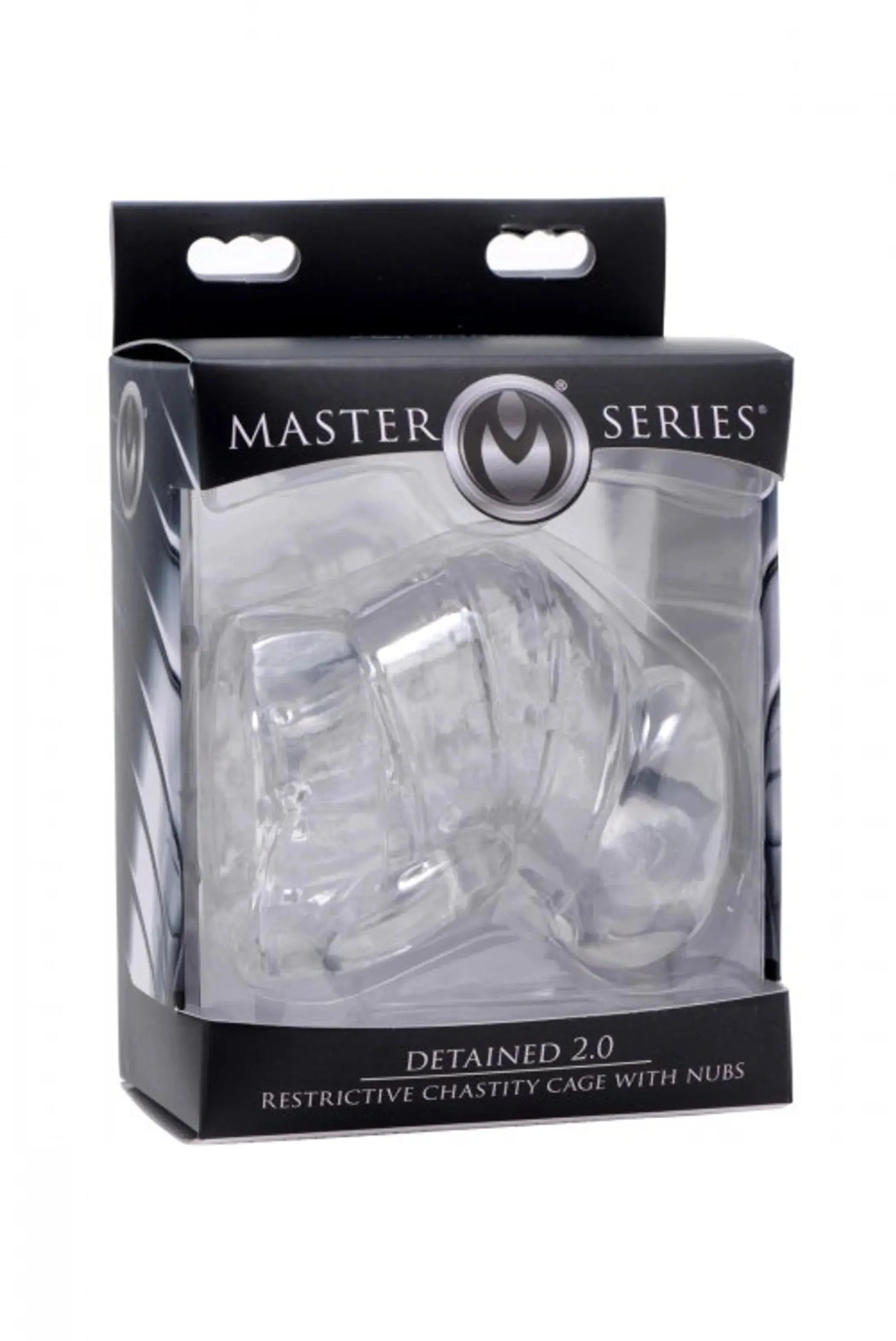 Master Series Detained 2.0 Restrictive Chastity Cage With Nubs XR Brands