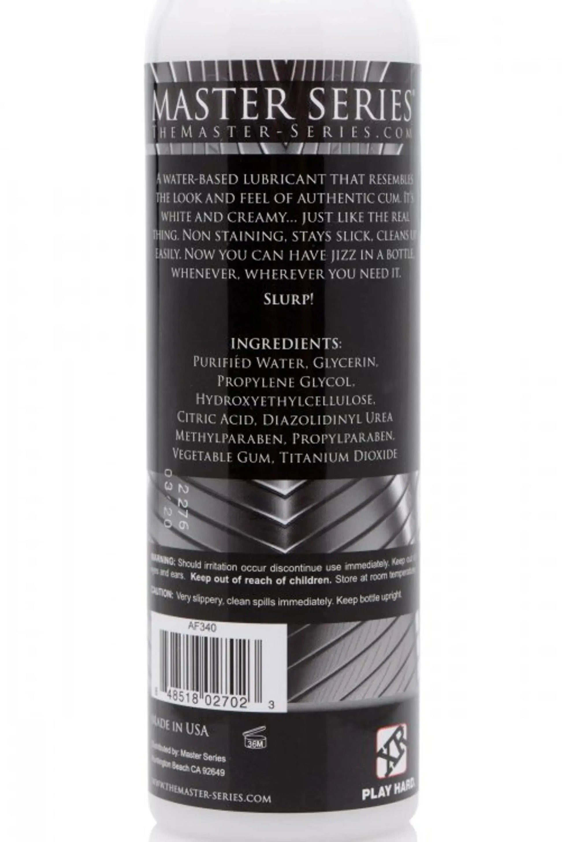 Master Series Jizz Unscented Water-Based Lube 8oz XR Brands
