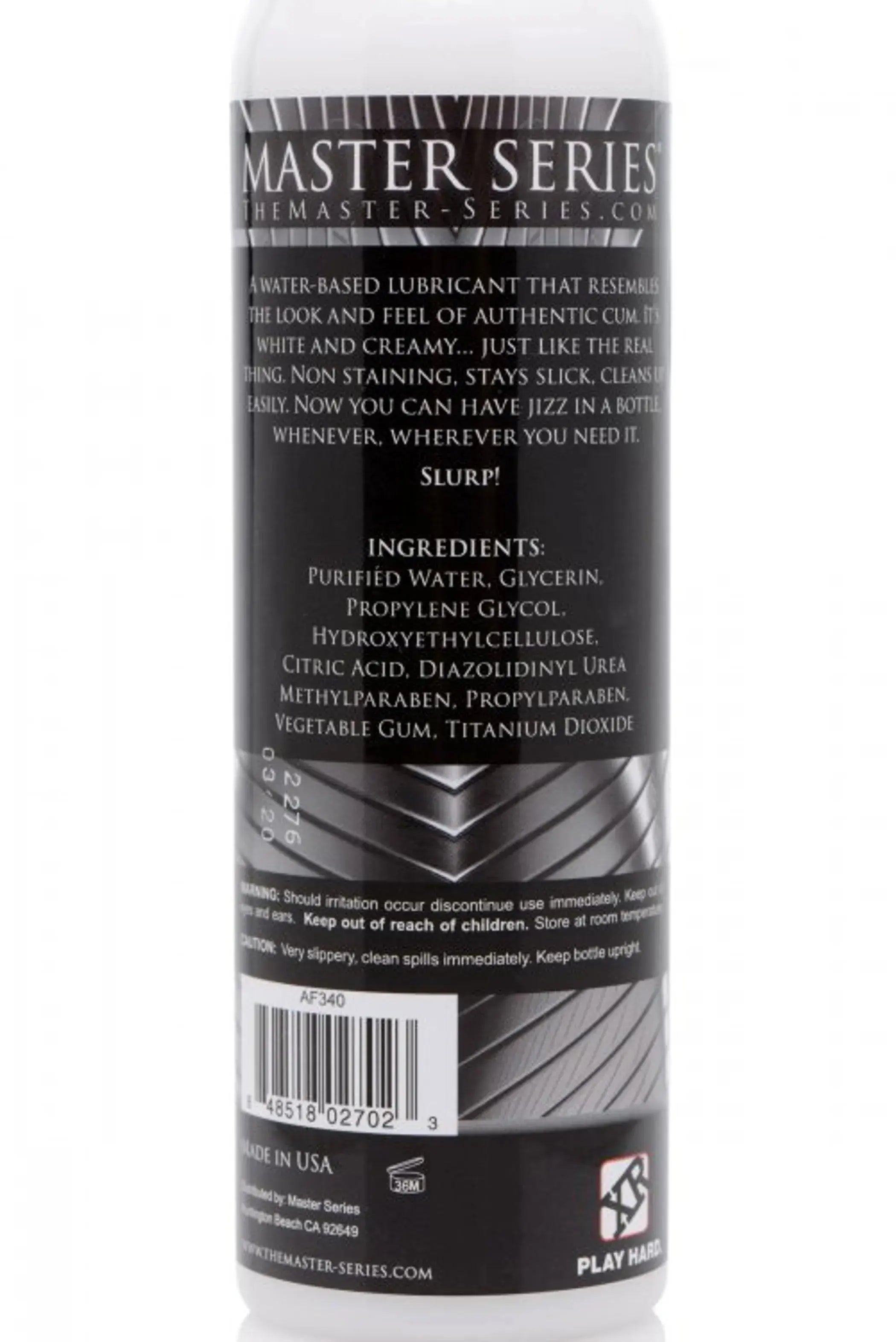 Master Series Jizz Unscented Water-Based Lube 8oz XR Brands