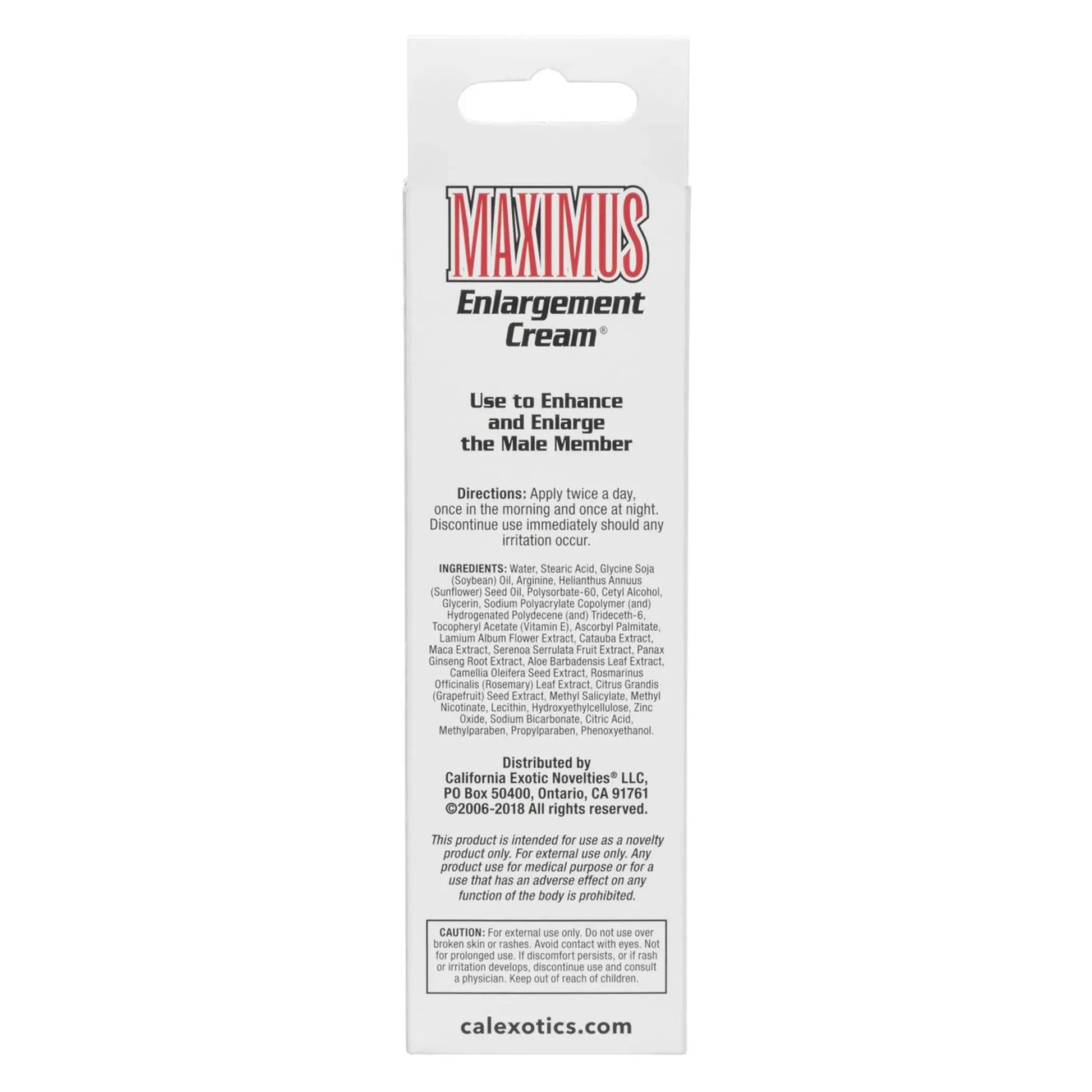 Maximus Enlargement Cream California Exotic Novelties