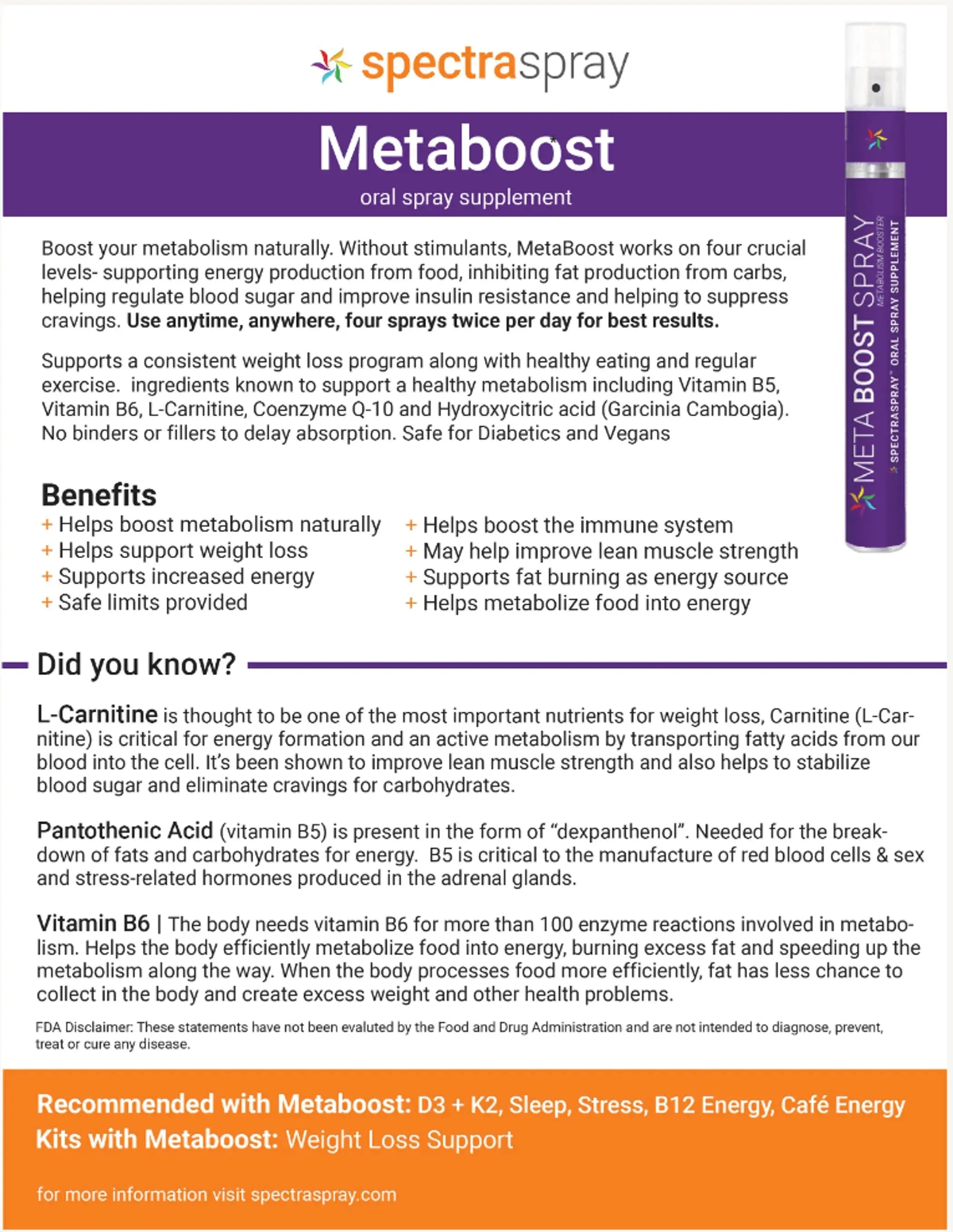 MetaBoost Oral Spray Supplement by SpectraSpray SpectraSpray Global