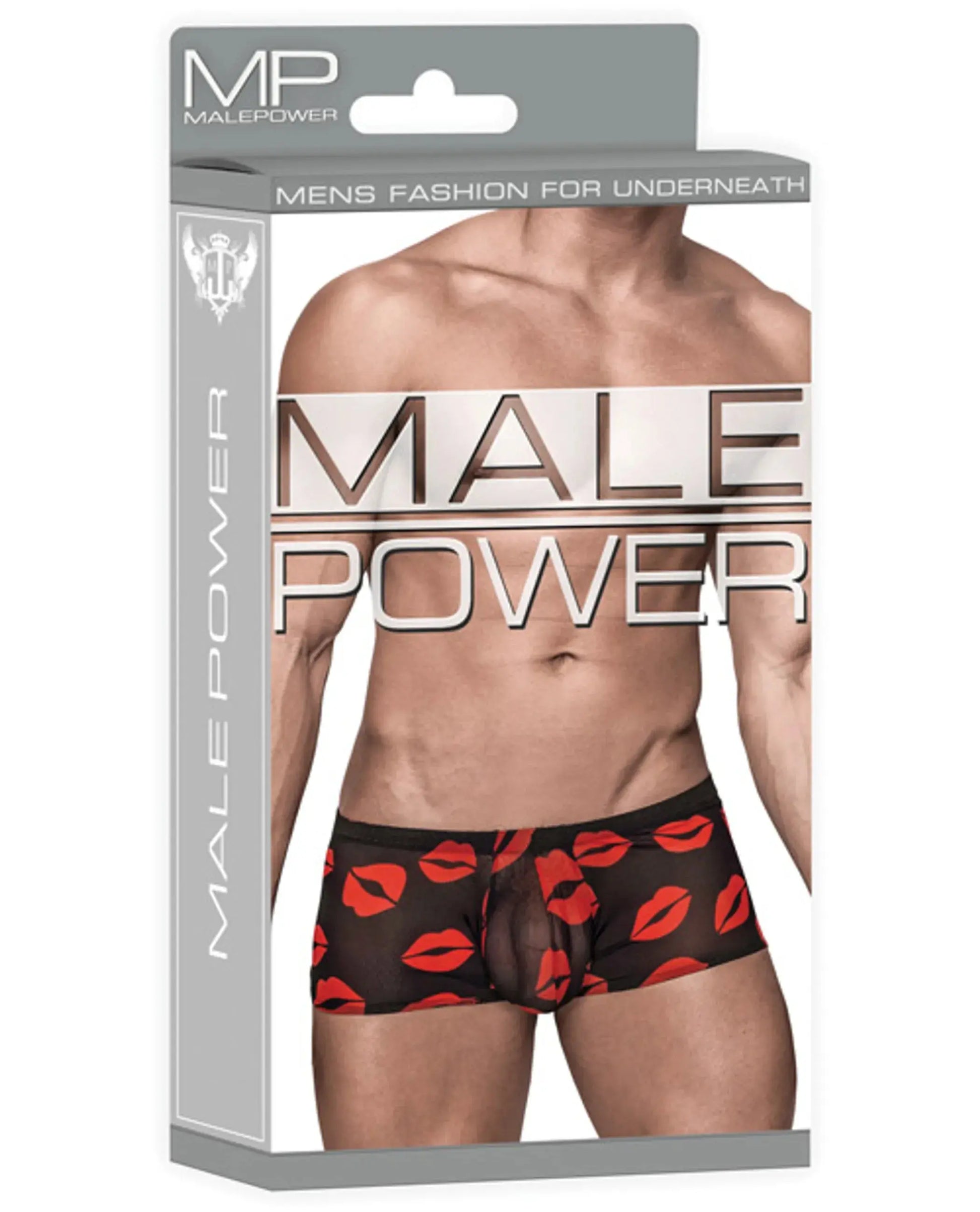 Mini Short Sheer Lips Black Male Power Lingerie