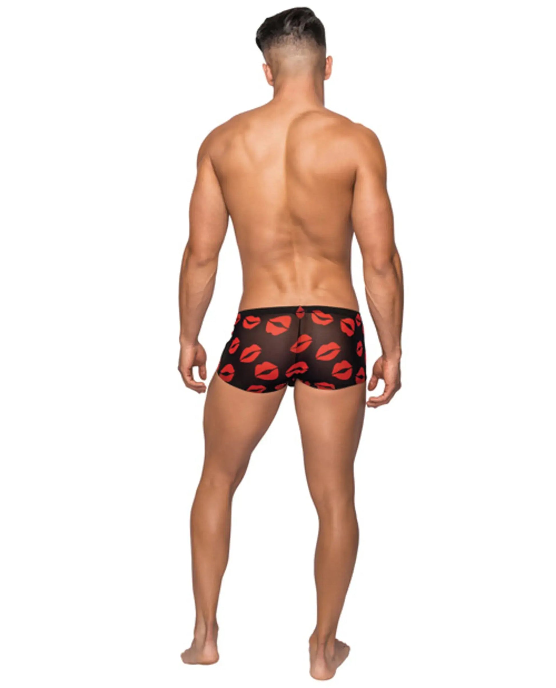 Mini Short Sheer Lips Black Male Power Lingerie